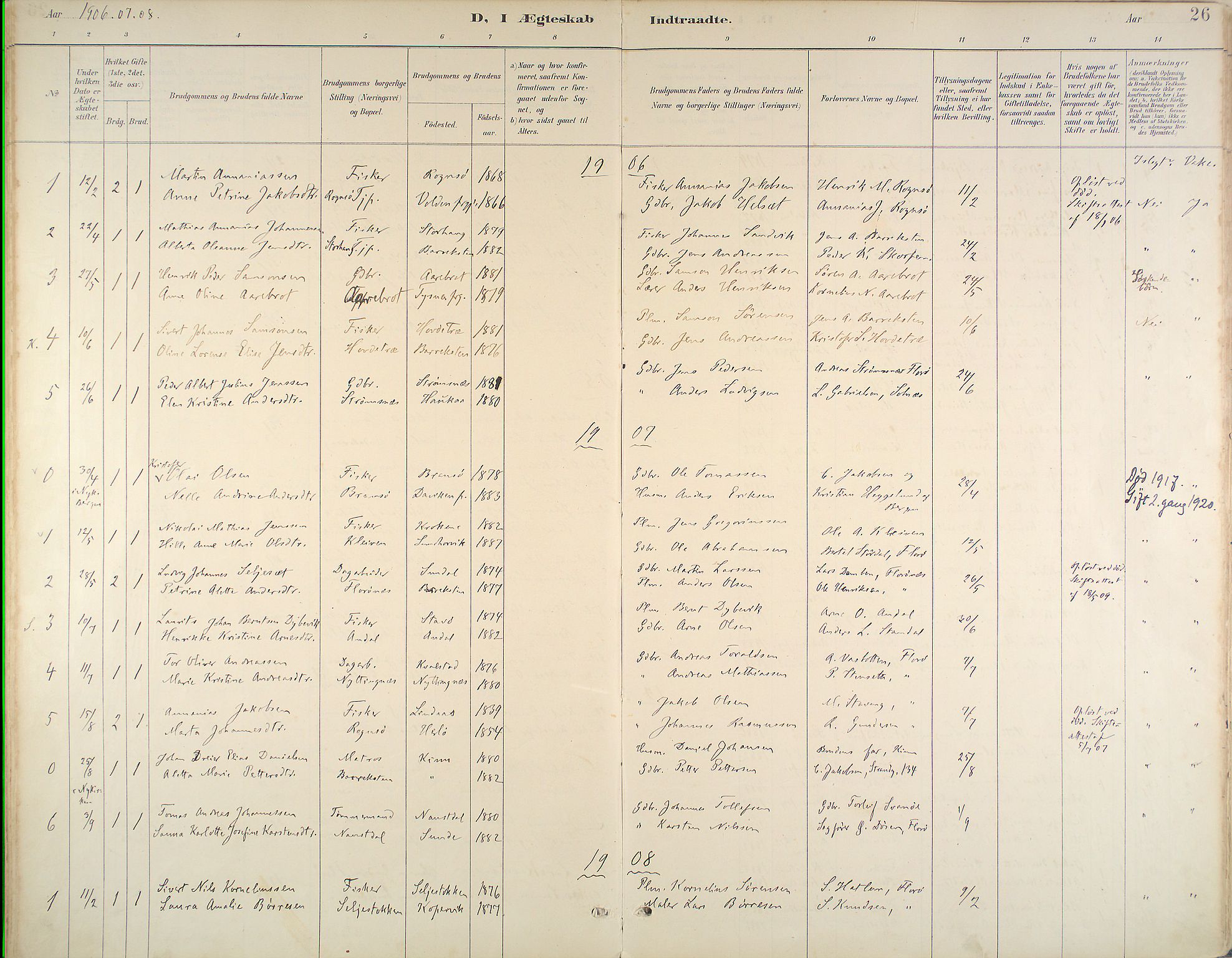 Kinn sokneprestembete, SAB/A-80801/H/Haa/Haab/L0011: Parish register (official) no. B 11, 1886-1936, p. 26