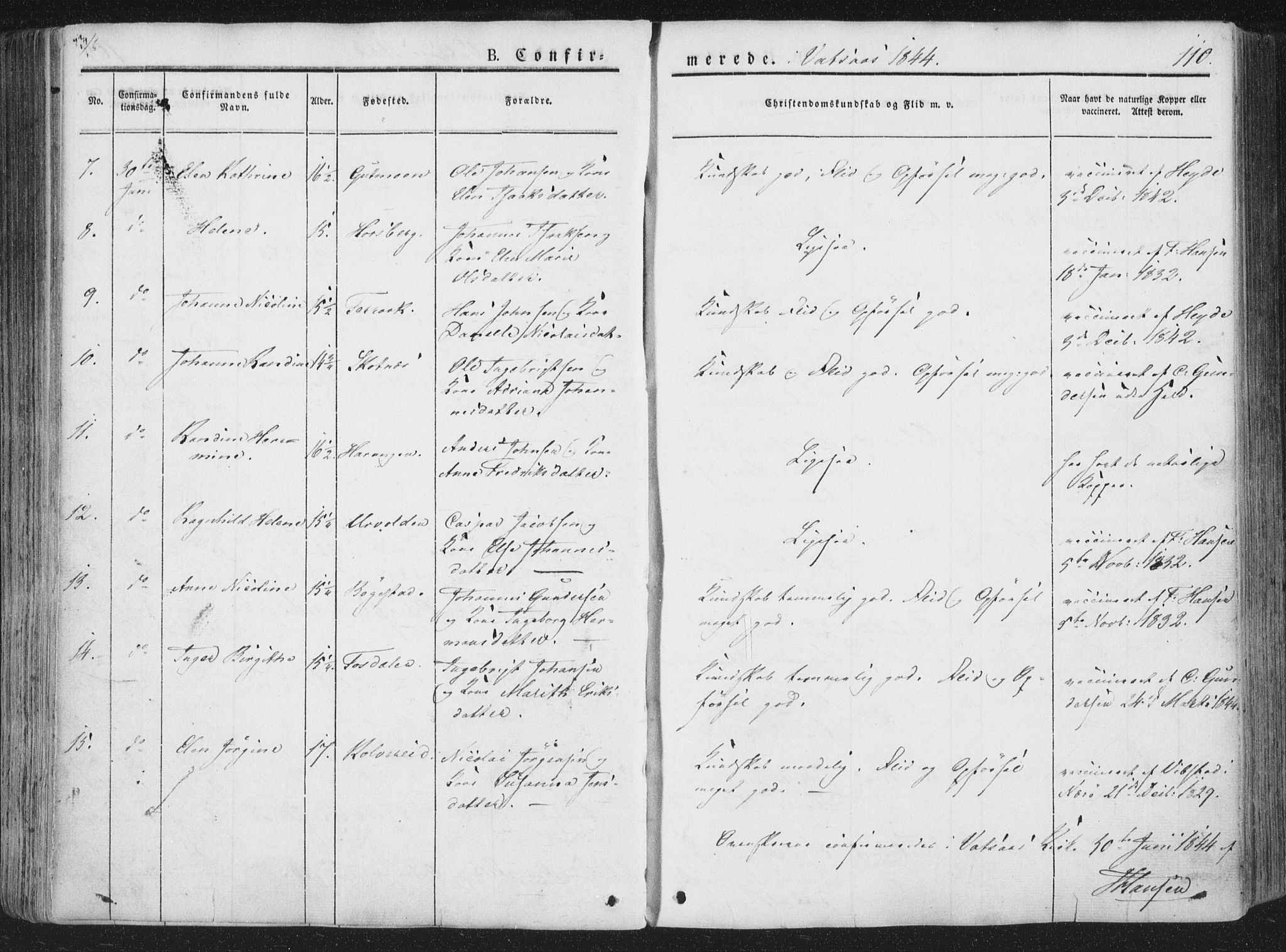 Ministerialprotokoller, klokkerbøker og fødselsregistre - Nordland, AV/SAT-A-1459/810/L0144: Parish register (official) no. 810A07 /1, 1841-1862, p. 110