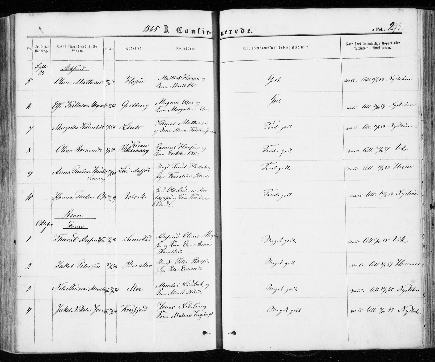 Ministerialprotokoller, klokkerbøker og fødselsregistre - Sør-Trøndelag, SAT/A-1456/657/L0705: Parish register (official) no. 657A06, 1858-1867, p. 295