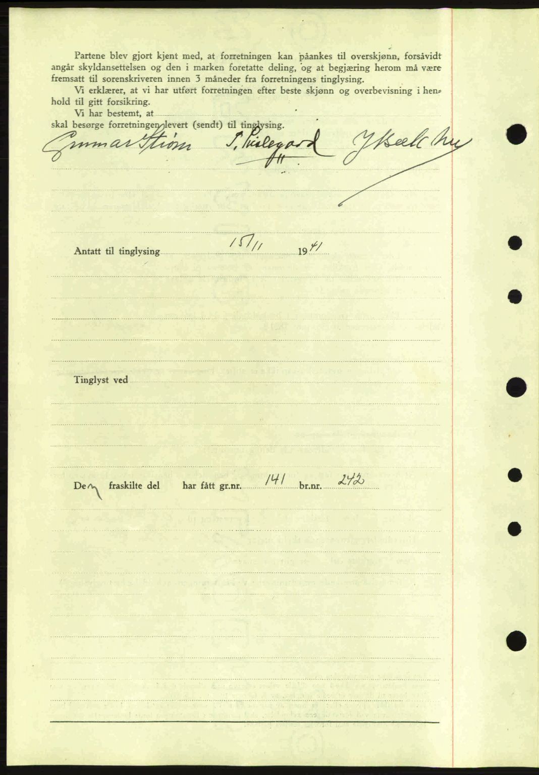 Idd og Marker sorenskriveri, AV/SAO-A-10283/G/Gb/Gbb/L0004: Mortgage book no. A4, 1940-1941, Diary no: : 1223/1941