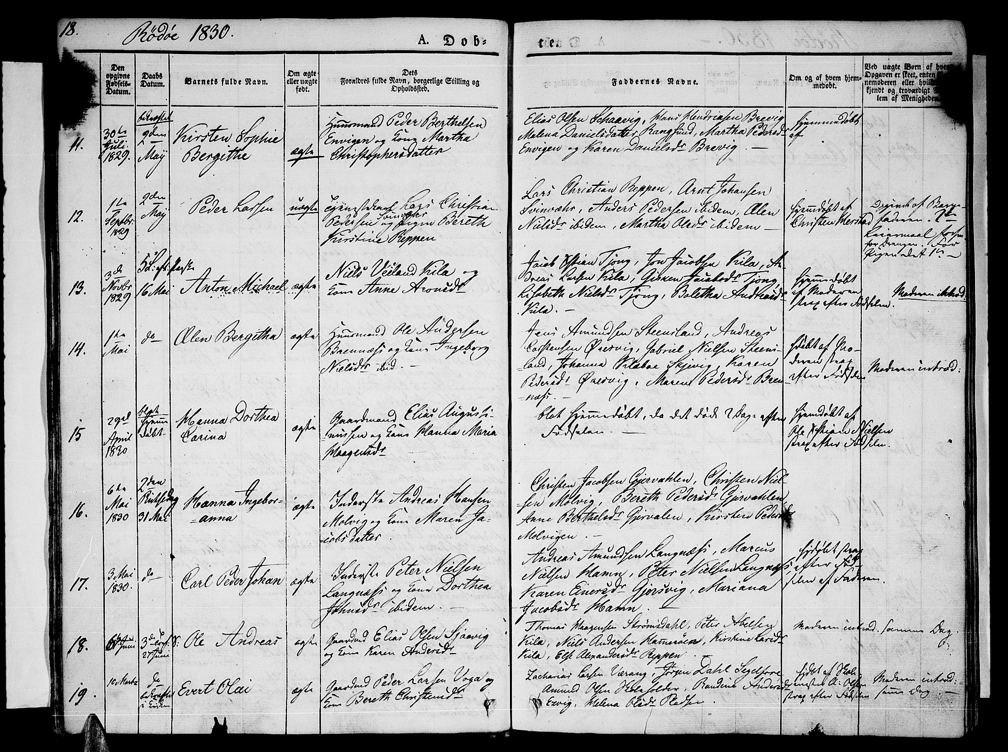 Ministerialprotokoller, klokkerbøker og fødselsregistre - Nordland, AV/SAT-A-1459/841/L0598: Parish register (official) no. 841A06 /1, 1825-1844, p. 18