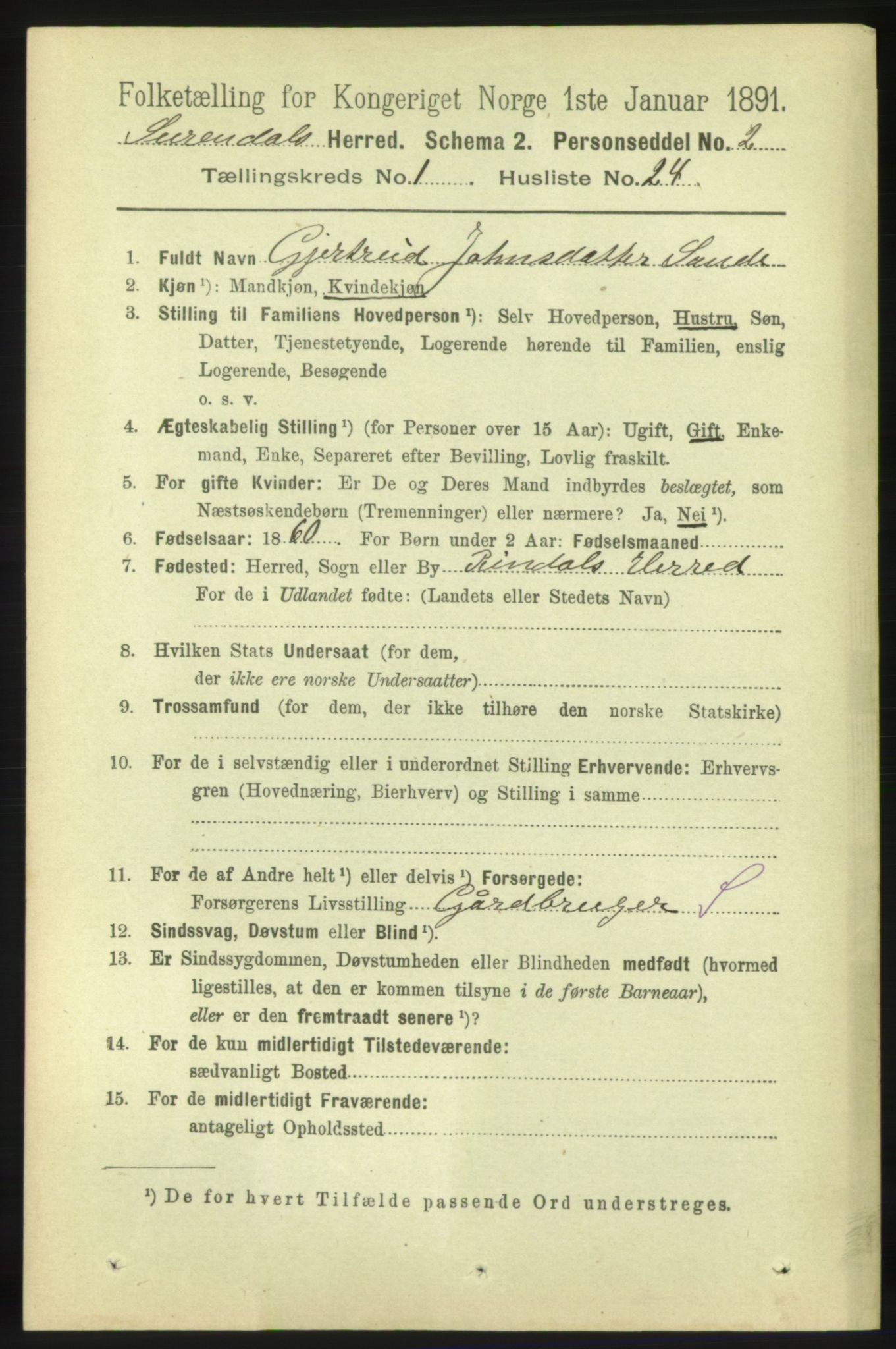 RA, 1891 census for 1566 Surnadal, 1891, p. 270