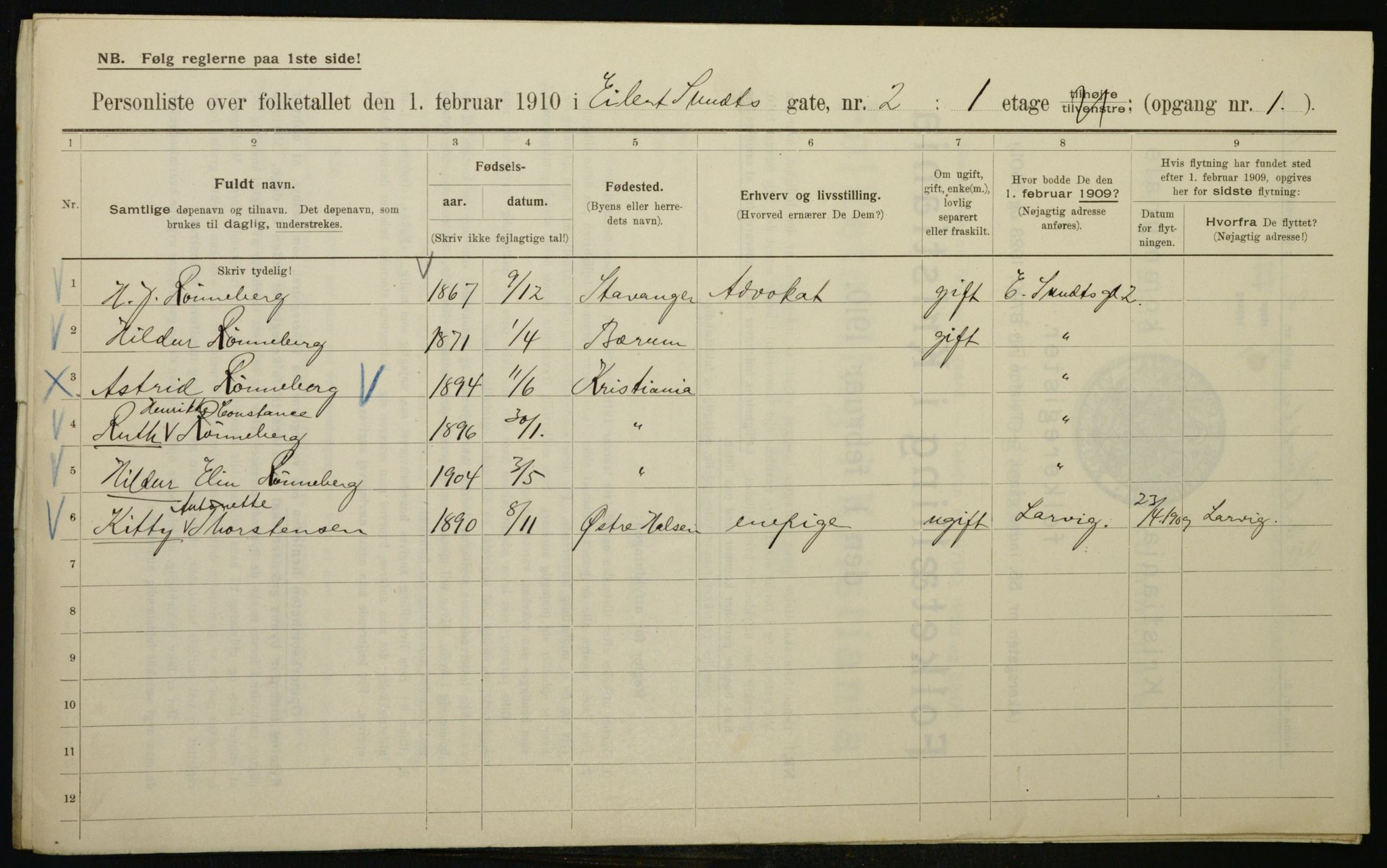 OBA, Municipal Census 1910 for Kristiania, 1910, p. 17812