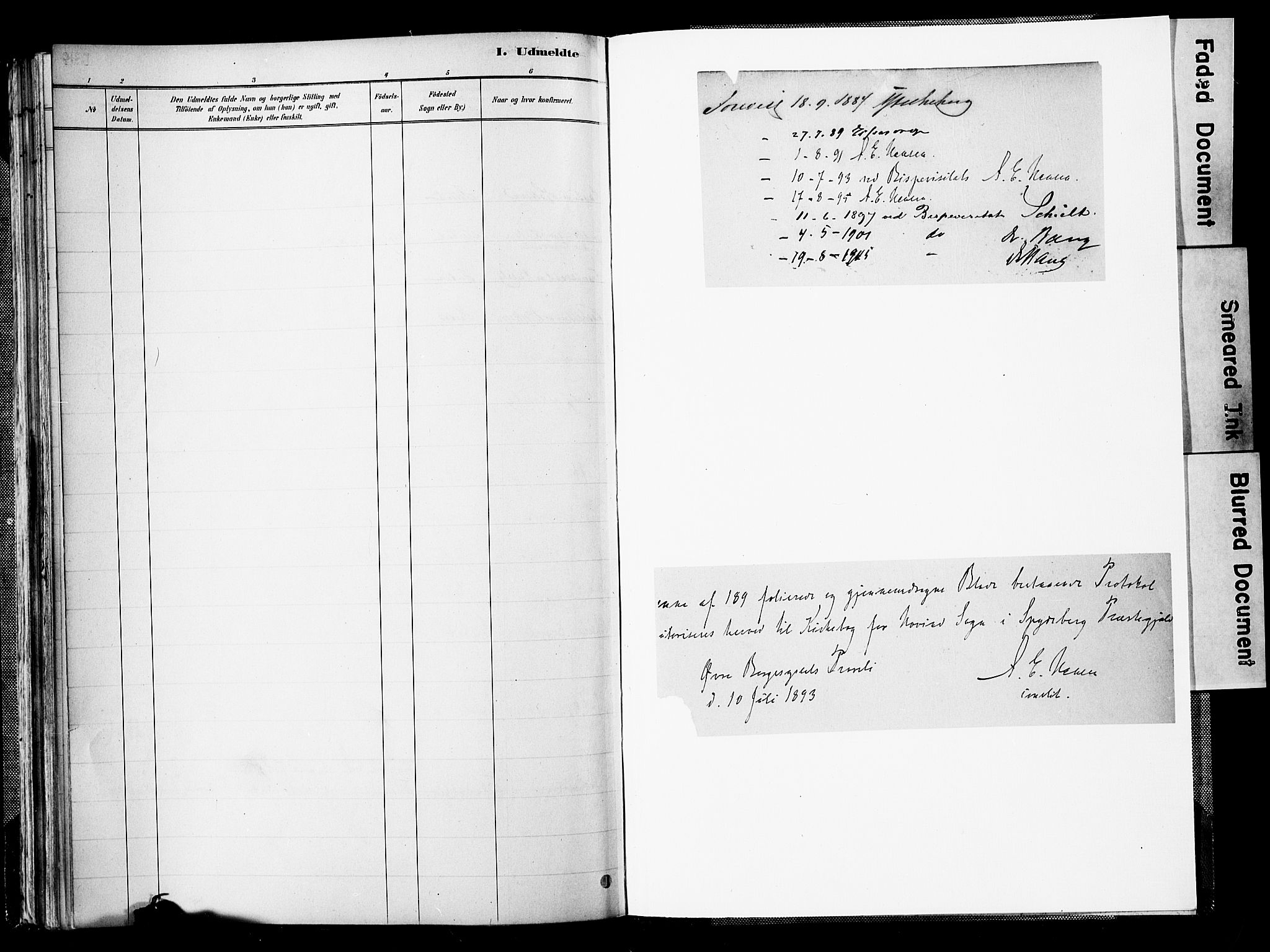 Spydeberg prestekontor Kirkebøker, SAO/A-10924/F/Fb/L0001: Parish register (official) no. II 1, 1886-1907