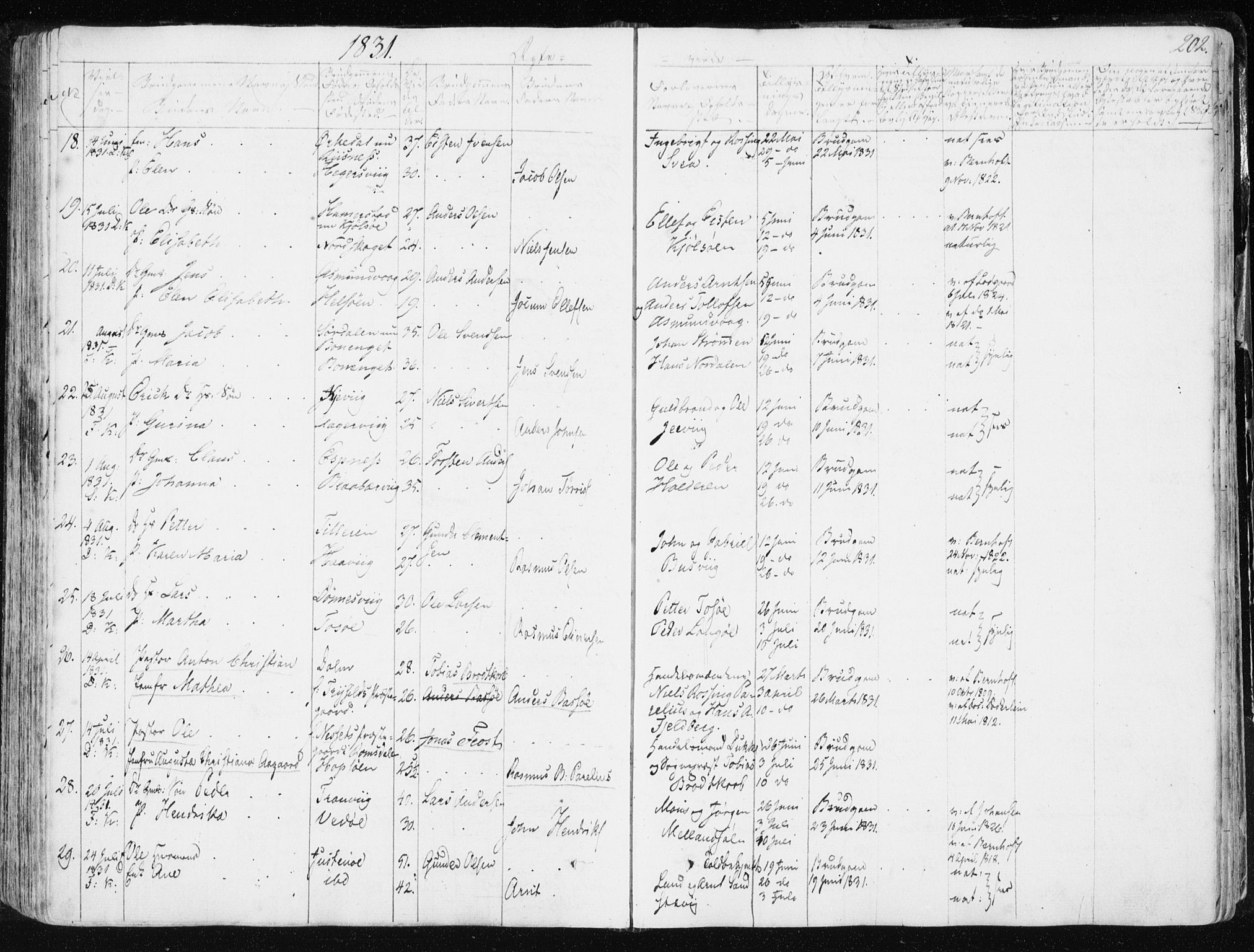 Ministerialprotokoller, klokkerbøker og fødselsregistre - Sør-Trøndelag, AV/SAT-A-1456/634/L0528: Parish register (official) no. 634A04, 1827-1842, p. 202