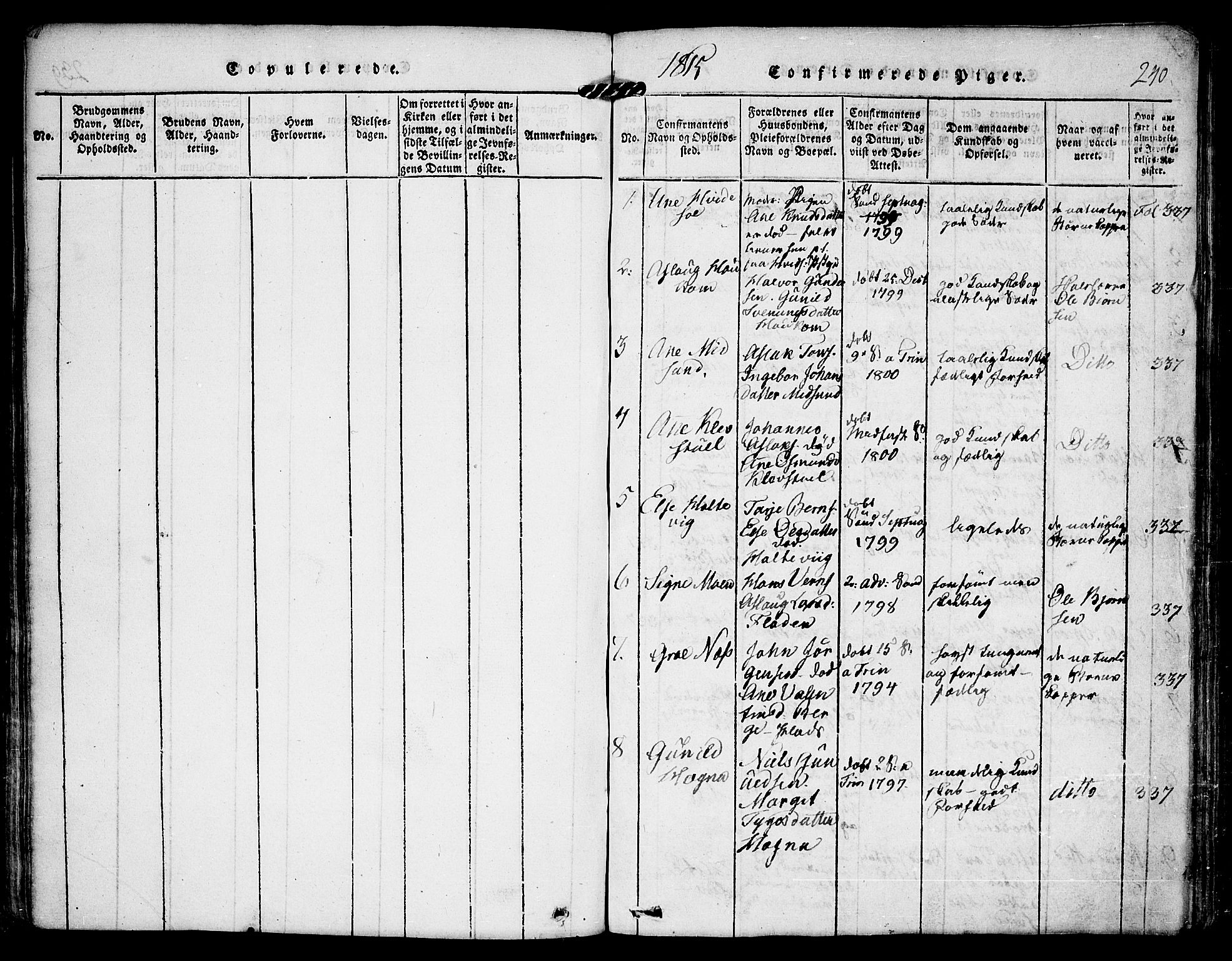 Kviteseid kirkebøker, SAKO/A-276/F/Fa/L0005: Parish register (official) no. I 5, 1815-1836, p. 240