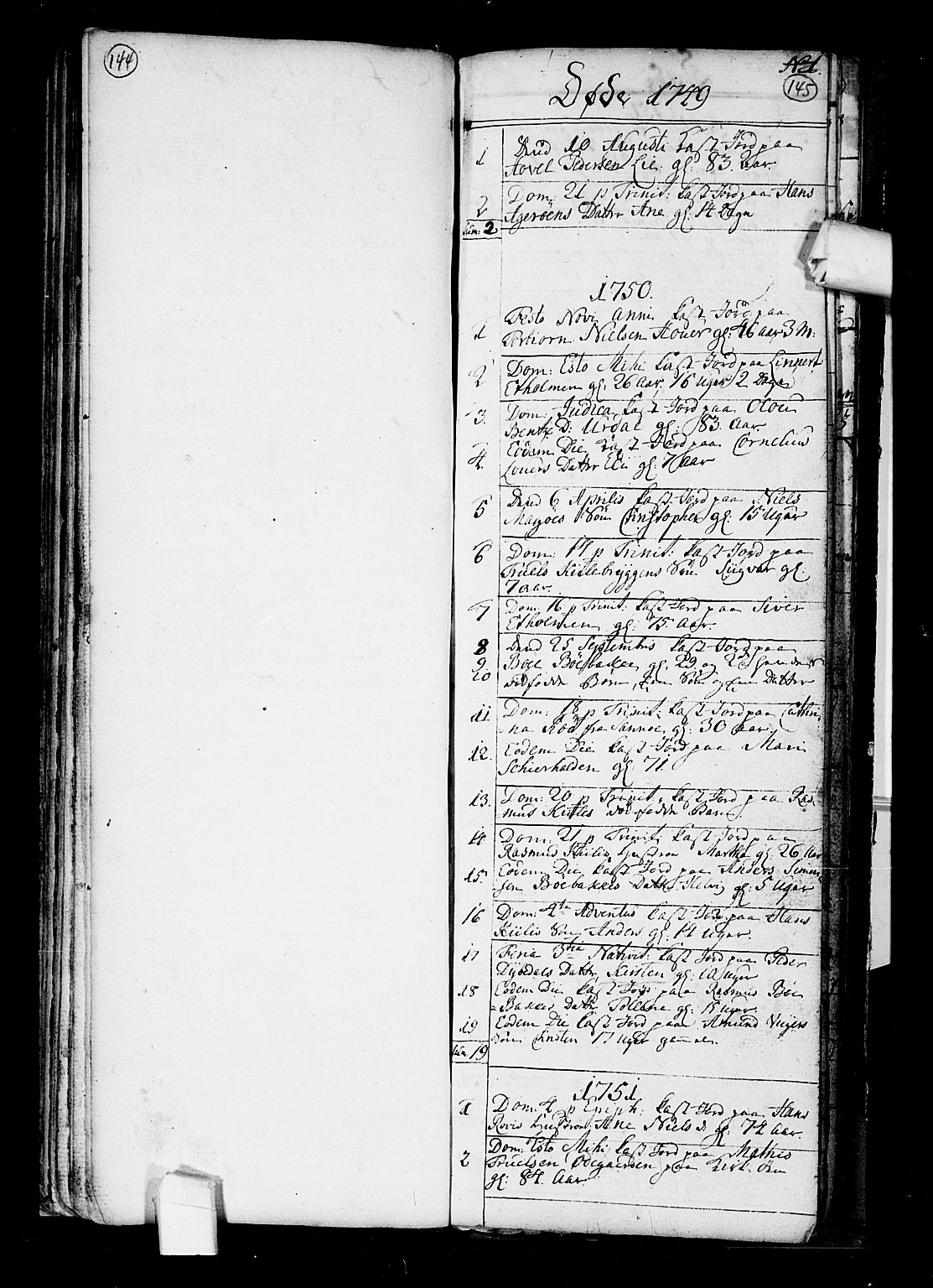 Hvaler prestekontor Kirkebøker, SAO/A-2001/F/Fa/L0002: Parish register (official) no. I 2, 1749-1816, p. 144-145