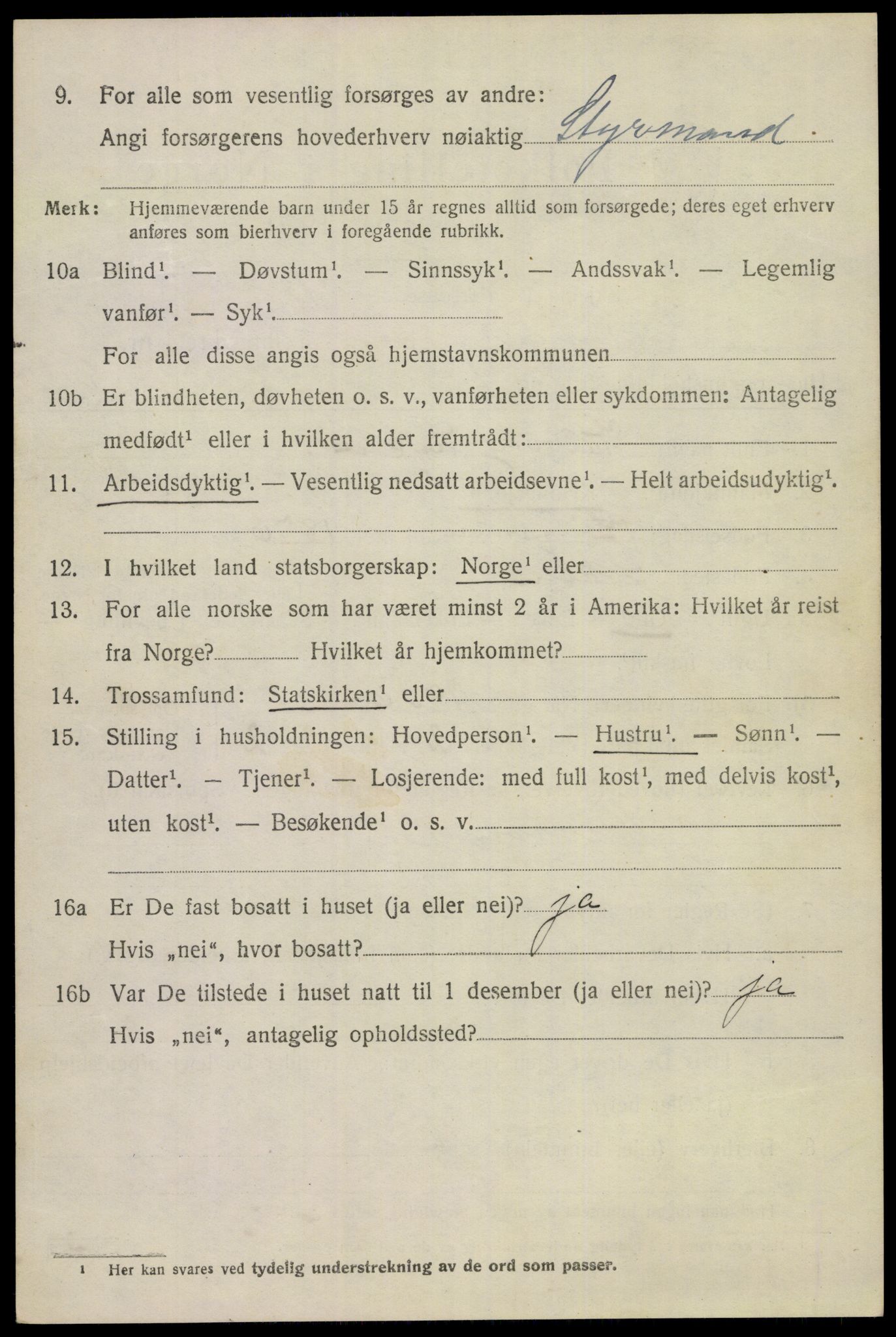 SAKO, 1920 census for Eidanger, 1920, p. 2911