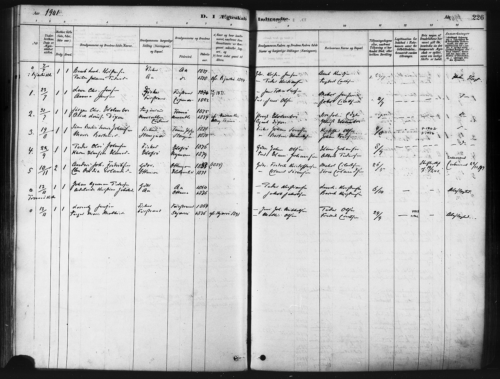 Tranøy sokneprestkontor, SATØ/S-1313/I/Ia/Iaa/L0009kirke: Parish register (official) no. 9, 1878-1904, p. 226