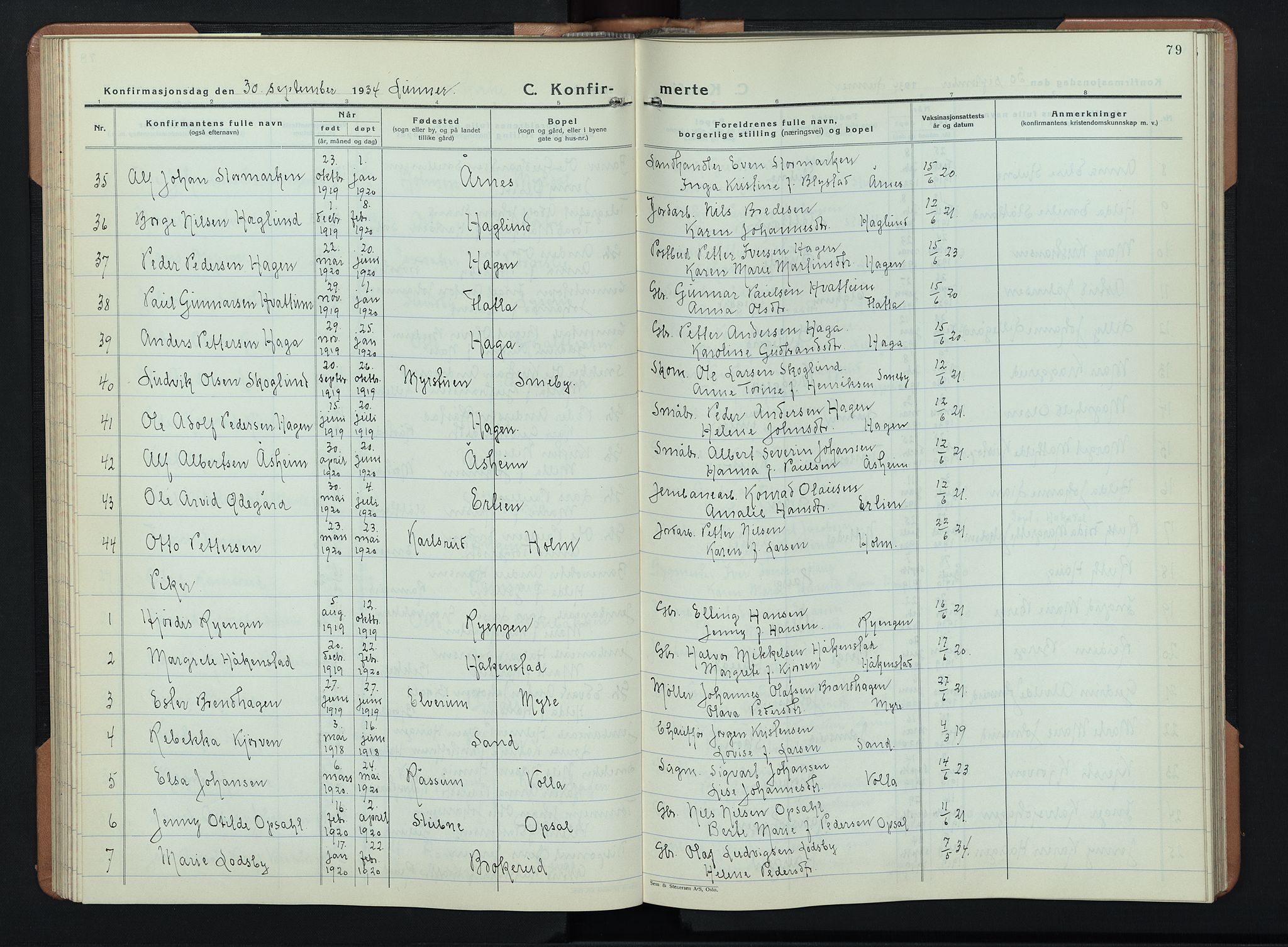 Lunner prestekontor, AV/SAH-PREST-118/H/Ha/Hab/L0003: Parish register (copy) no. 3, 1933-1945, p. 79