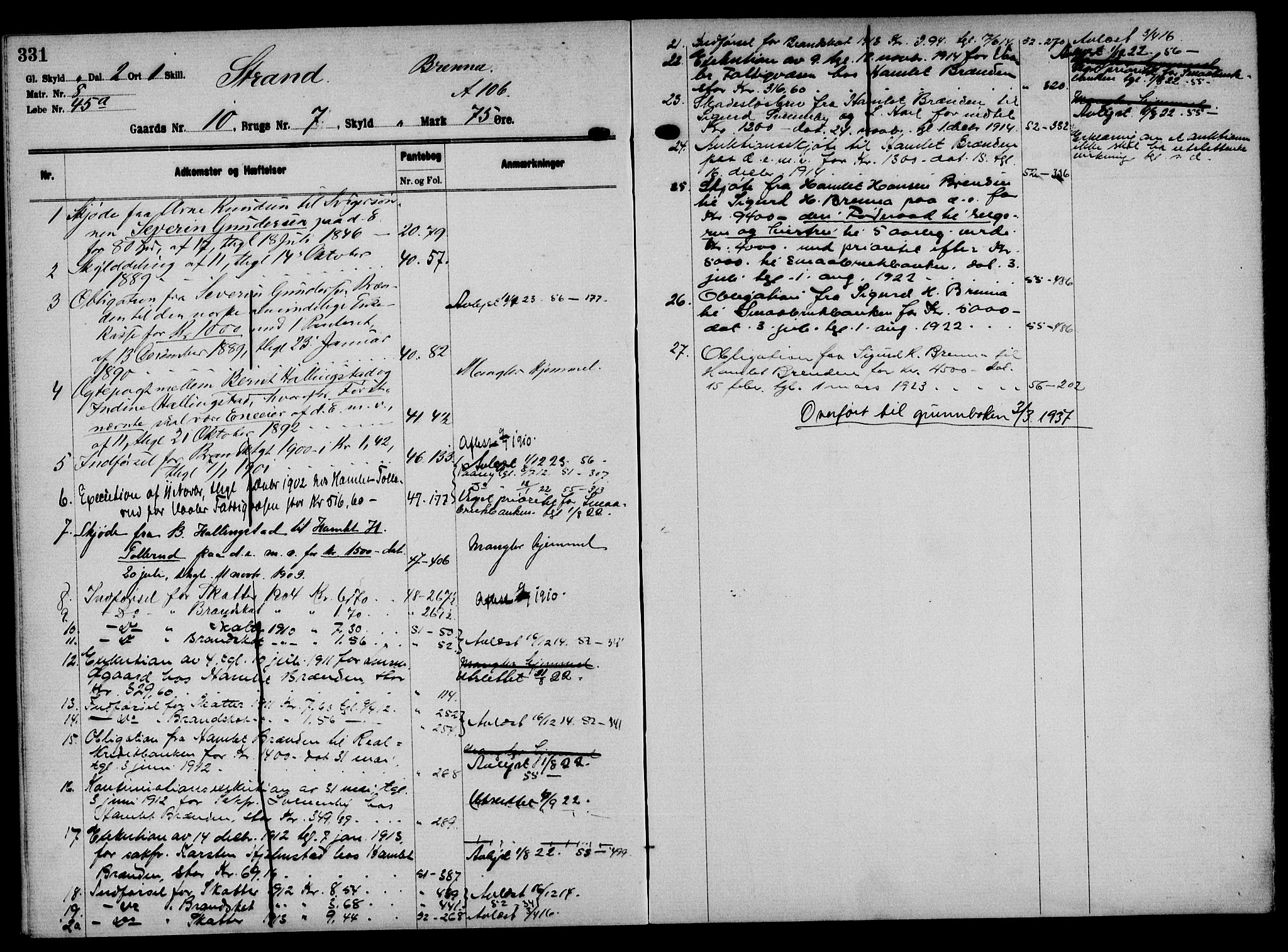 Solør tingrett, AV/SAH-TING-008/H/Ha/Hak/L0001: Mortgage register no. I, 1900-1935, p. 331