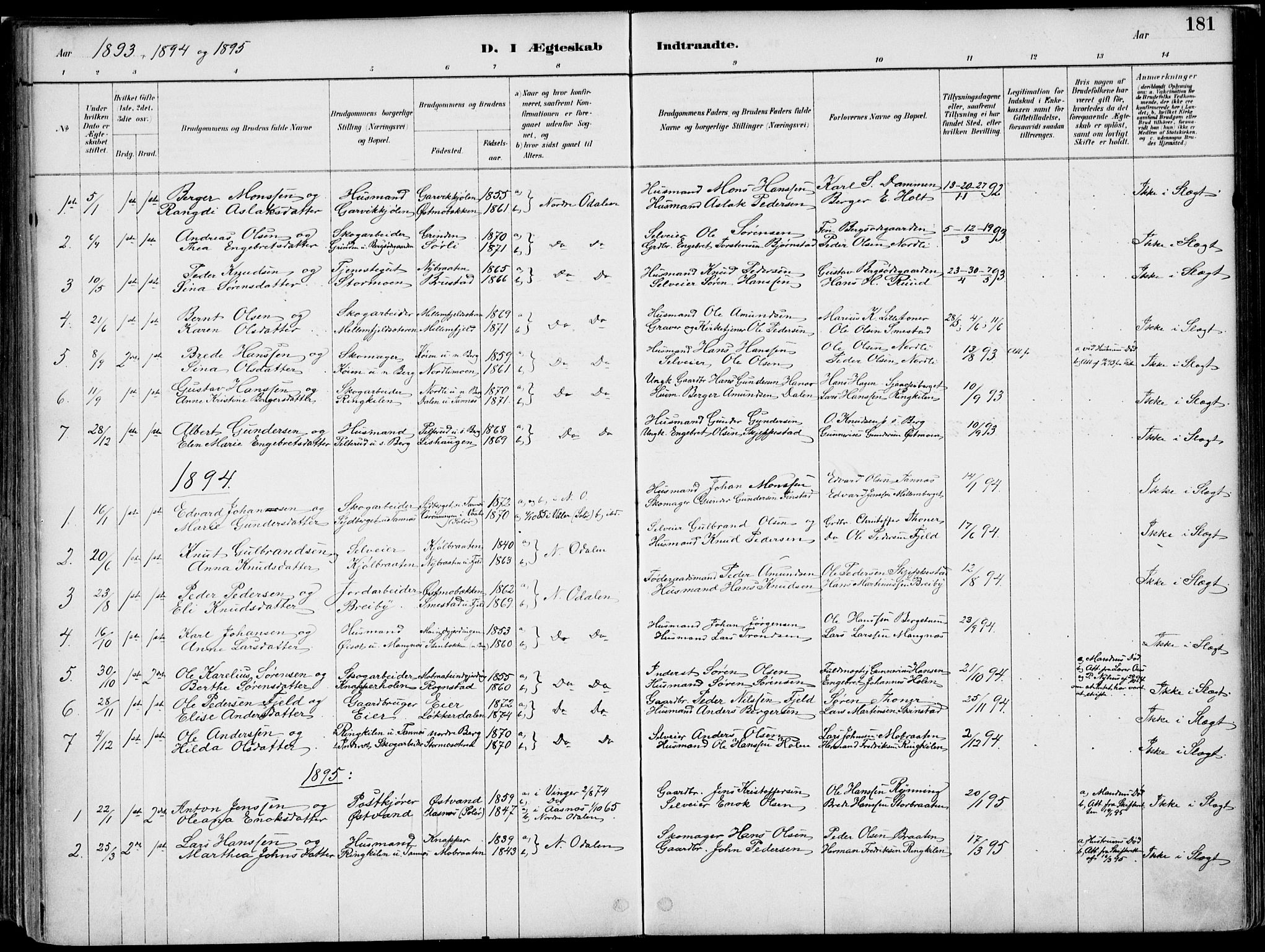 Nord-Odal prestekontor, AV/SAH-PREST-032/H/Ha/Haa/L0008: Parish register (official) no. 8, 1886-1901, p. 181