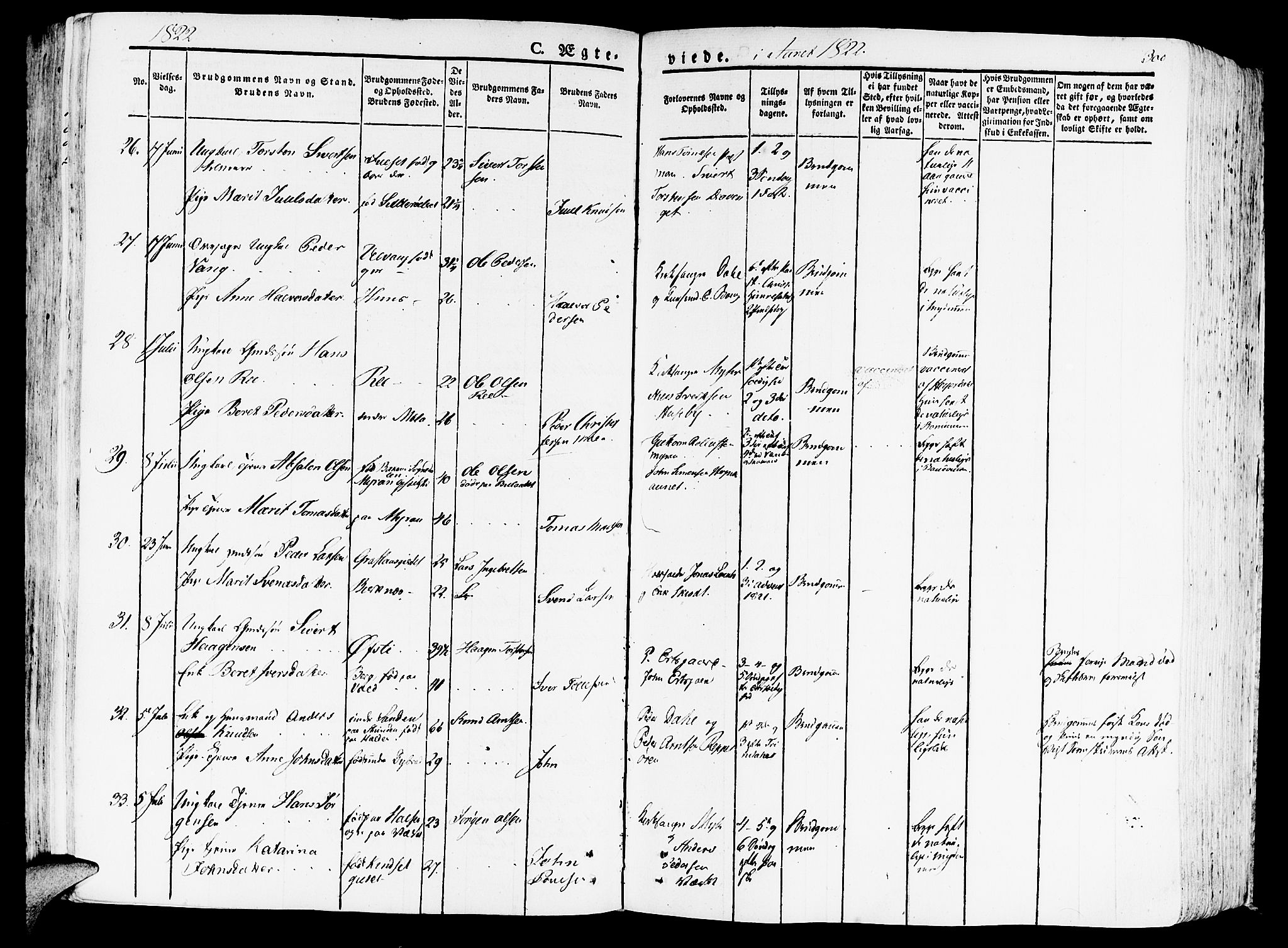 Ministerialprotokoller, klokkerbøker og fødselsregistre - Nord-Trøndelag, AV/SAT-A-1458/709/L0070: Parish register (official) no. 709A10, 1820-1832, p. 300