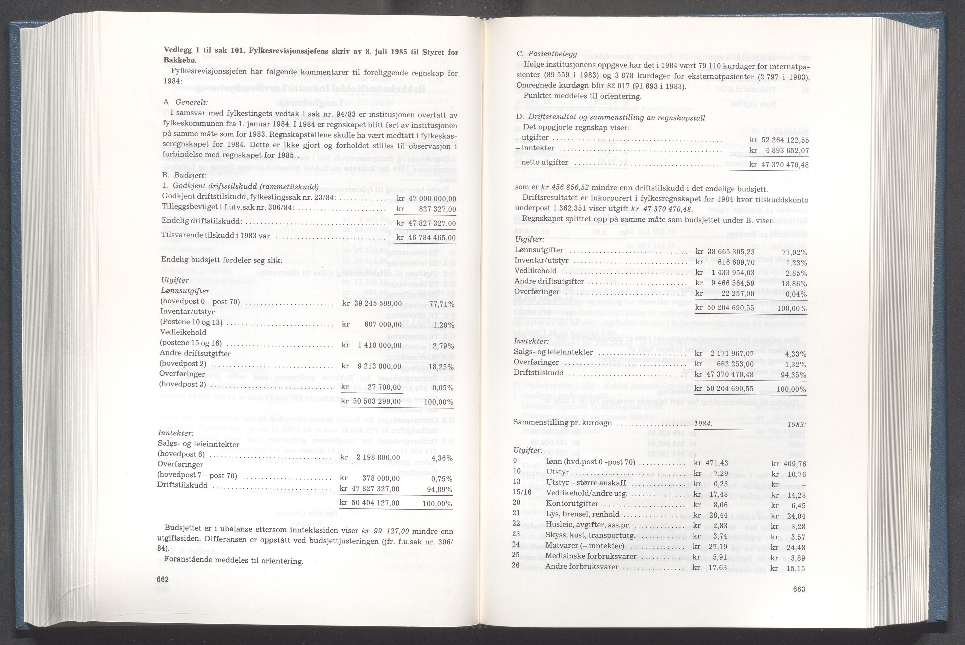 Rogaland fylkeskommune - Fylkesrådmannen , IKAR/A-900/A/Aa/Aaa/L0105: Møtebok , 1985, p. 662-663