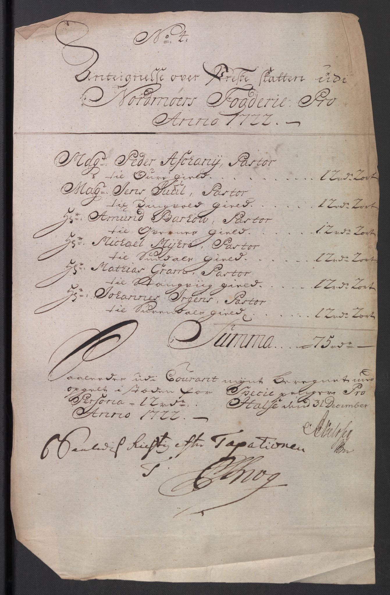 Rentekammeret inntil 1814, Reviderte regnskaper, Fogderegnskap, RA/EA-4092/R56/L3755: Fogderegnskap Nordmøre, 1722, p. 105