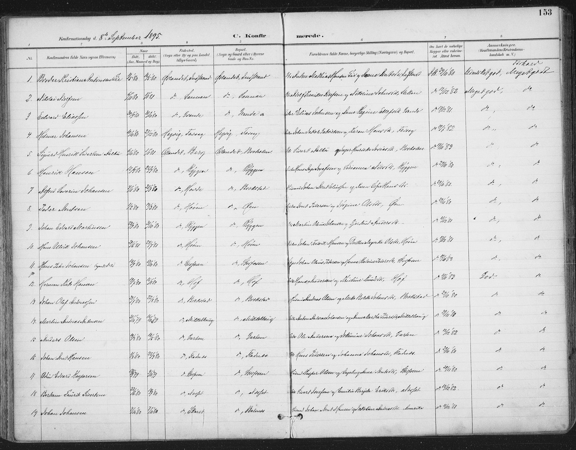 Ministerialprotokoller, klokkerbøker og fødselsregistre - Sør-Trøndelag, SAT/A-1456/659/L0743: Parish register (official) no. 659A13, 1893-1910, p. 153