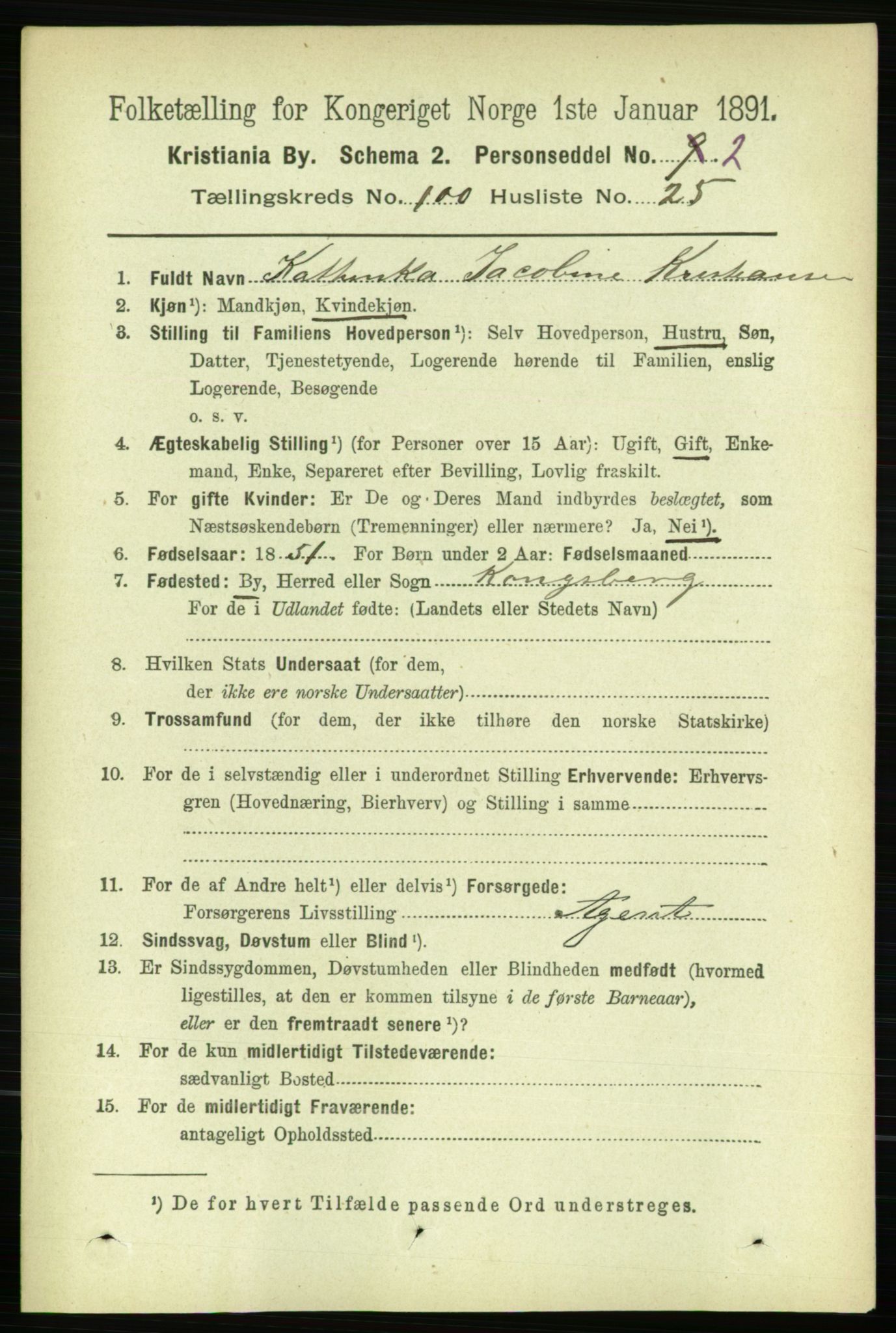 RA, 1891 census for 0301 Kristiania, 1891, p. 49926