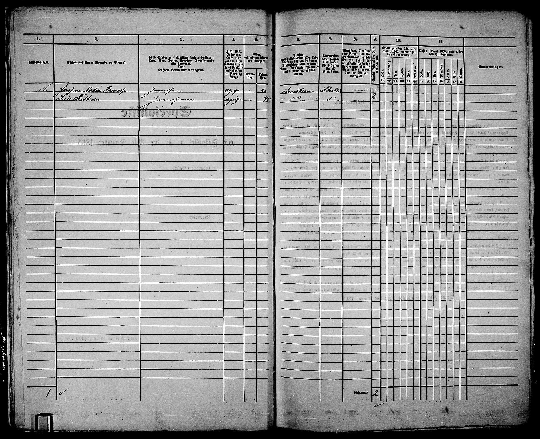 RA, 1865 census for Kristiania, 1865, p. 3644