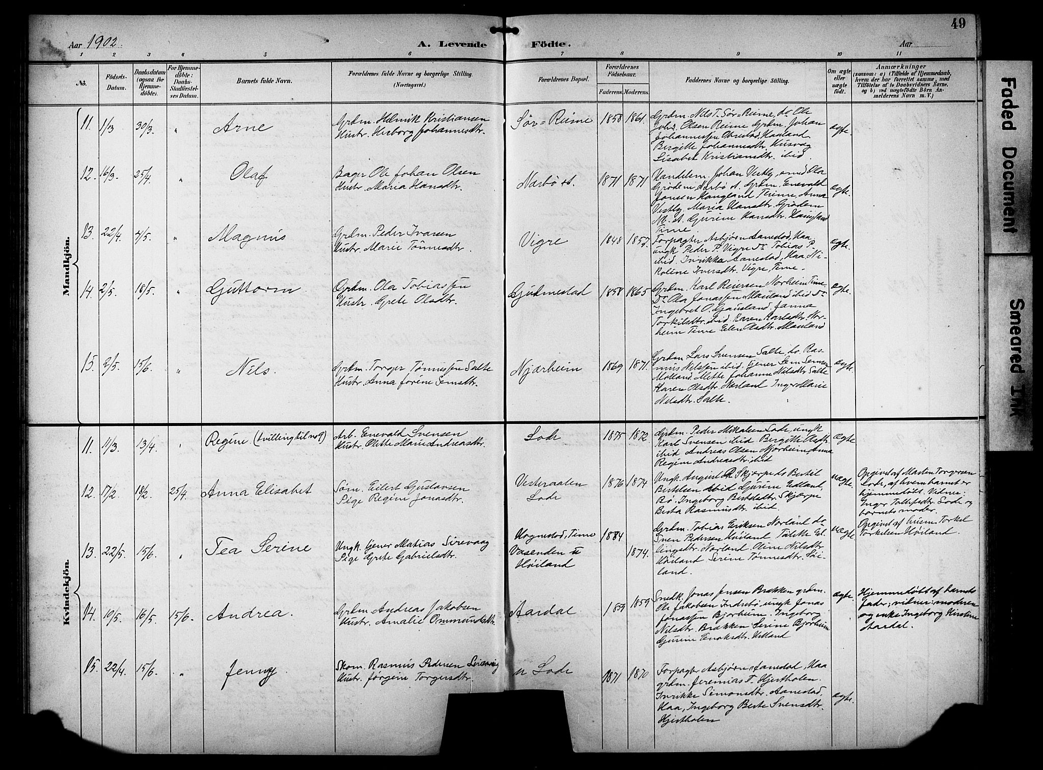 Hå sokneprestkontor, AV/SAST-A-101801/001/30BB/L0005: Parish register (copy) no. B 5, 1894-1912, p. 49