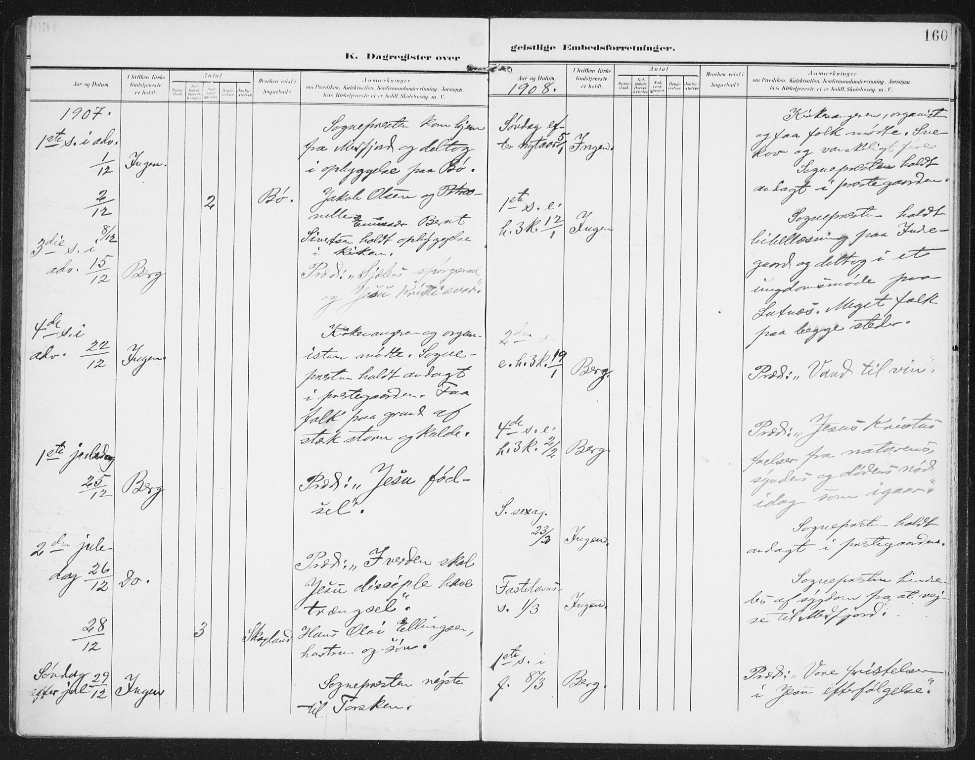 Berg sokneprestkontor, SATØ/S-1318/G/Ga/Gaa/L0007kirke: Parish register (official) no. 7, 1906-1915, p. 160