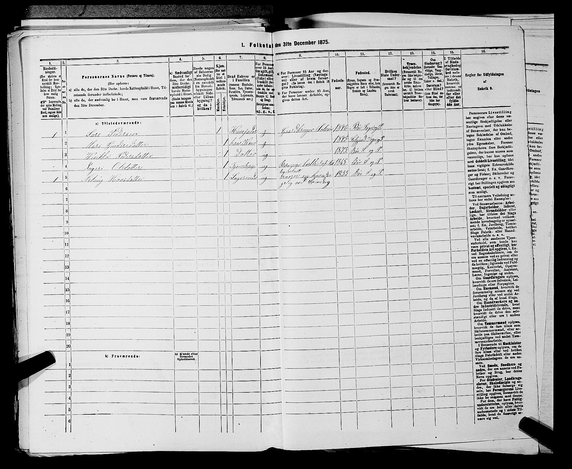 SAKO, 1875 census for 0821P Bø, 1875, p. 781