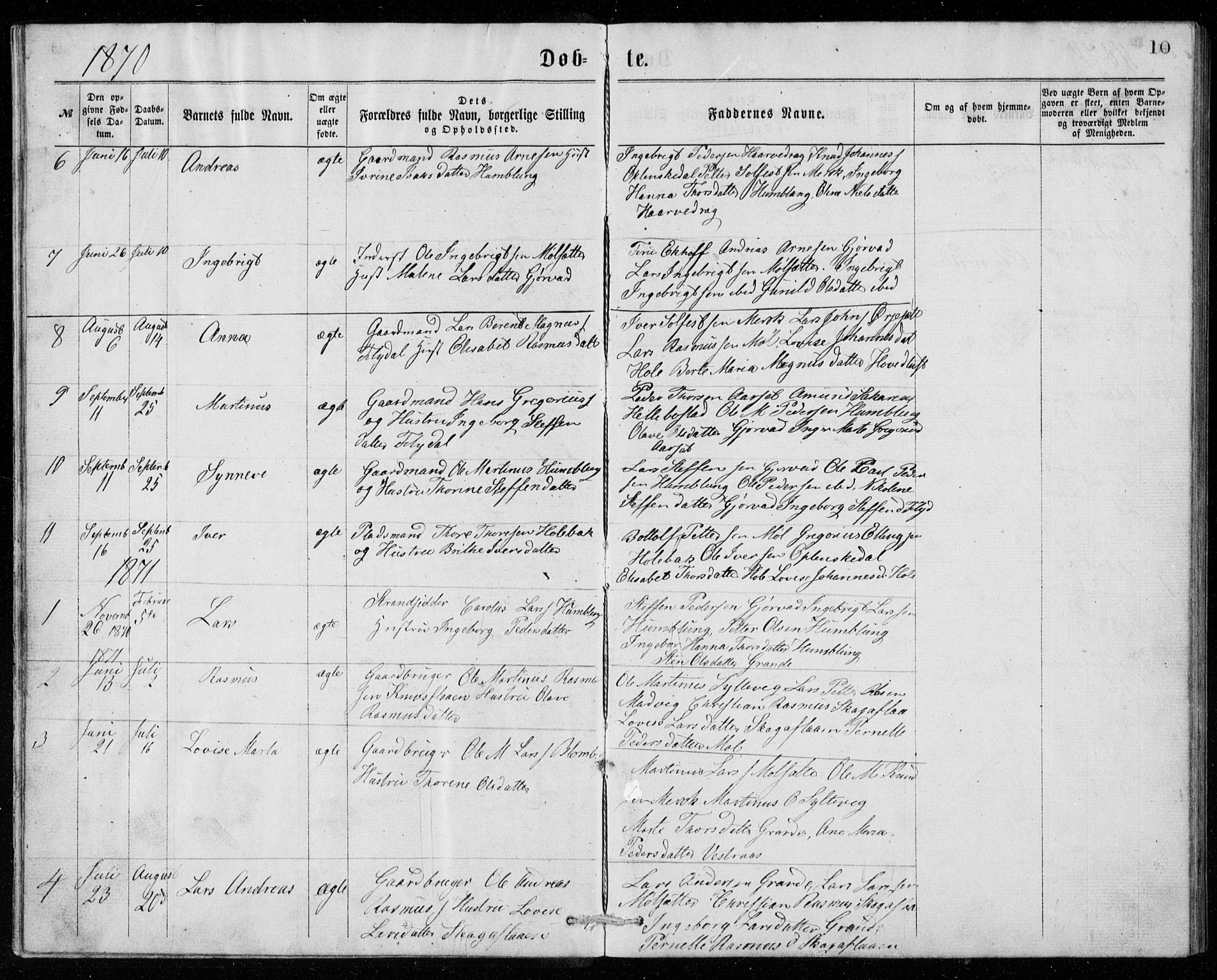 Ministerialprotokoller, klokkerbøker og fødselsregistre - Møre og Romsdal, SAT/A-1454/518/L0235: Parish register (copy) no. 518C02, 1867-1888, p. 10