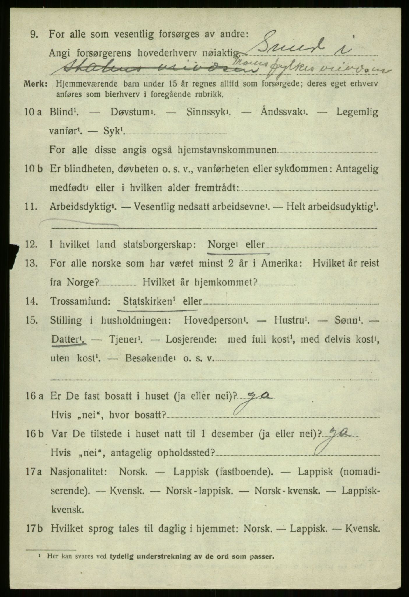 SATØ, 1920 census for Trondenes, 1920, p. 19291