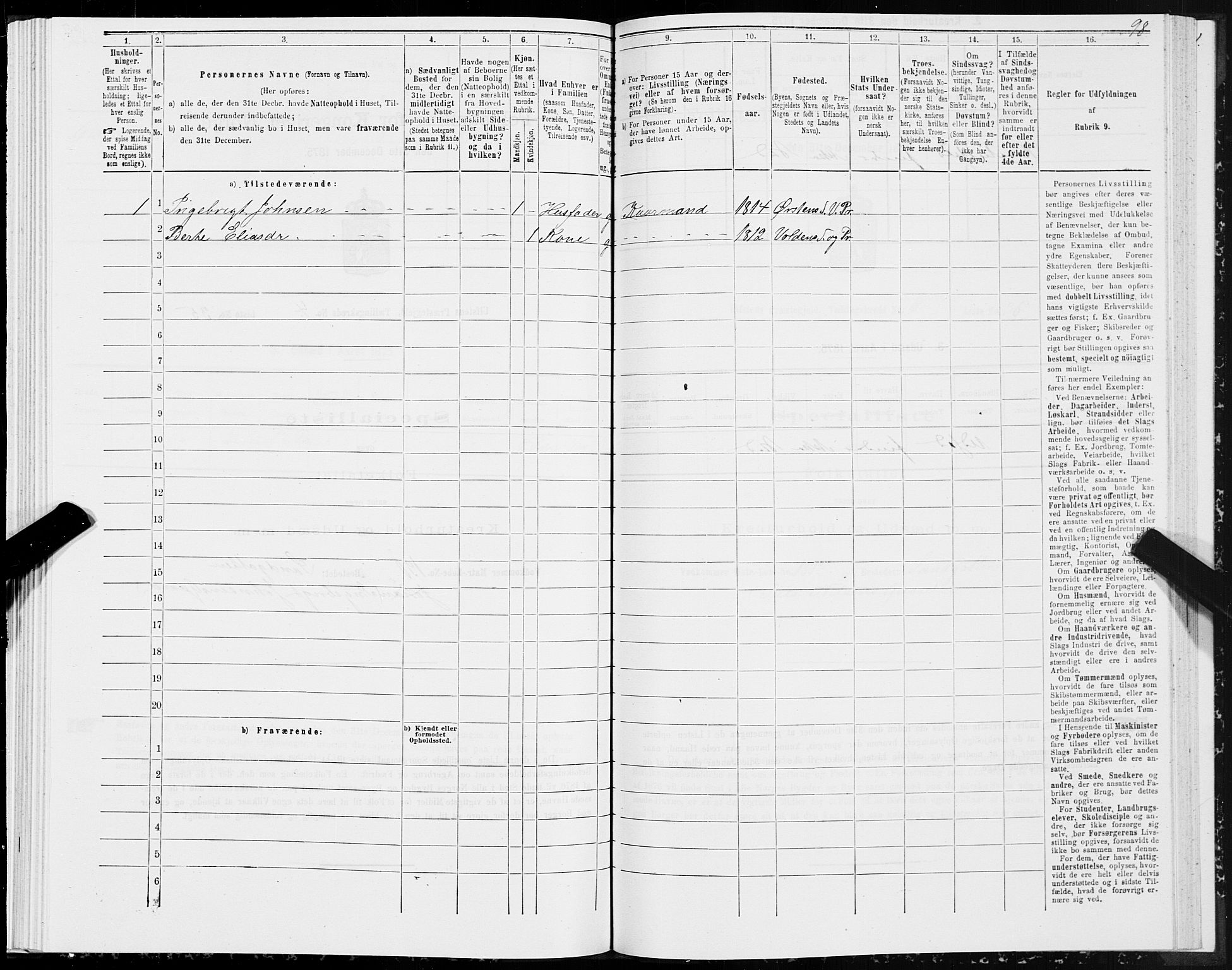 SAT, 1875 census for 1516P Ulstein, 1875, p. 2098