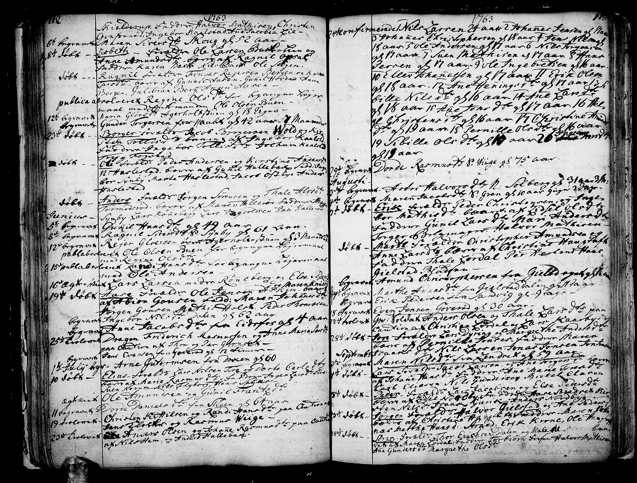 Hof kirkebøker, AV/SAKO-A-64/F/Fa/L0002: Parish register (official) no. I 2, 1746-1781, p. 112-113