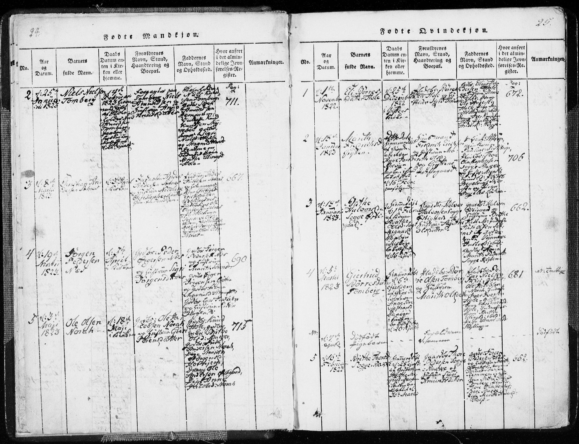 Ministerialprotokoller, klokkerbøker og fødselsregistre - Møre og Romsdal, SAT/A-1454/544/L0571: Parish register (official) no. 544A04, 1818-1853, p. 24-25