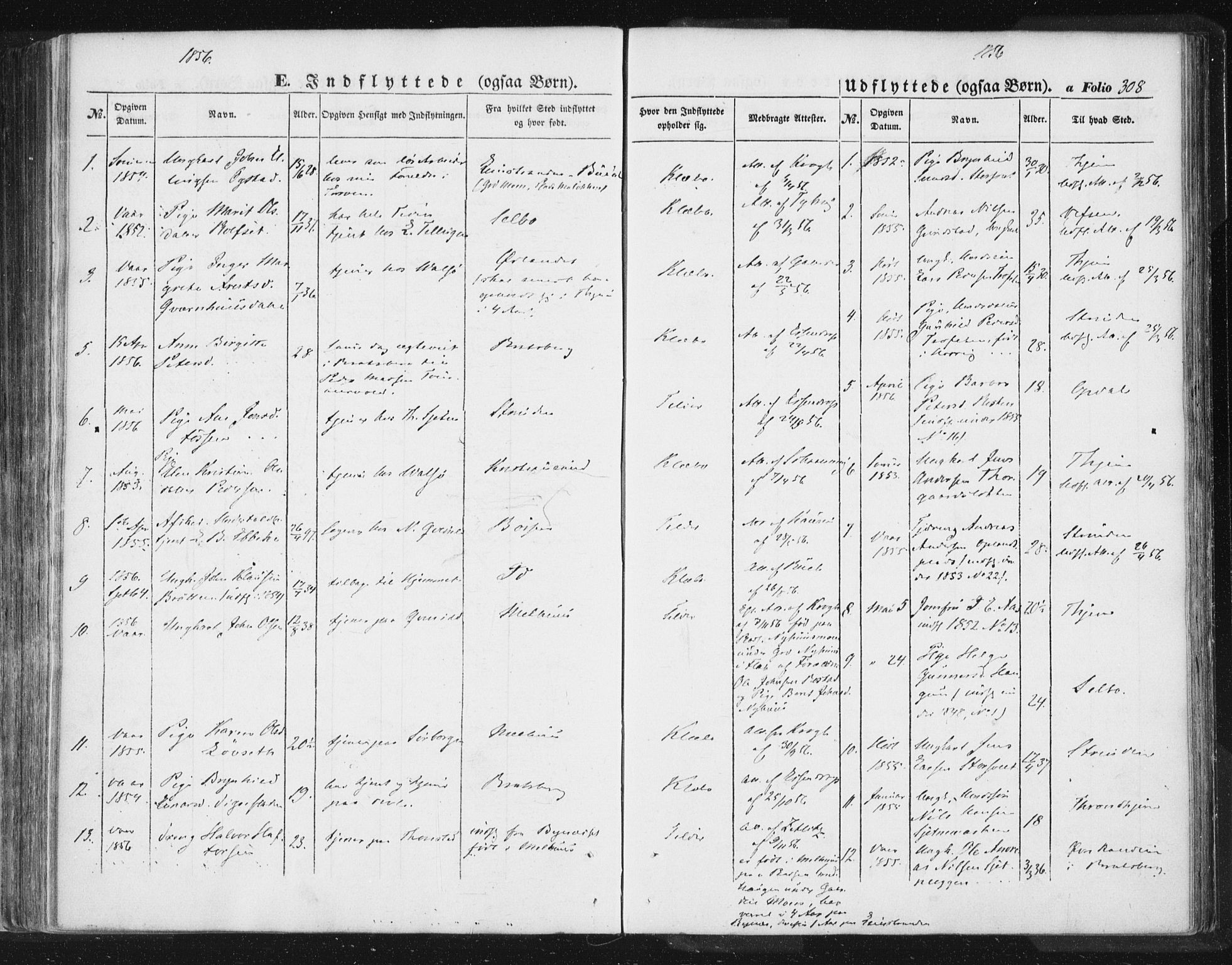 Ministerialprotokoller, klokkerbøker og fødselsregistre - Sør-Trøndelag, AV/SAT-A-1456/618/L0441: Parish register (official) no. 618A05, 1843-1862, p. 308