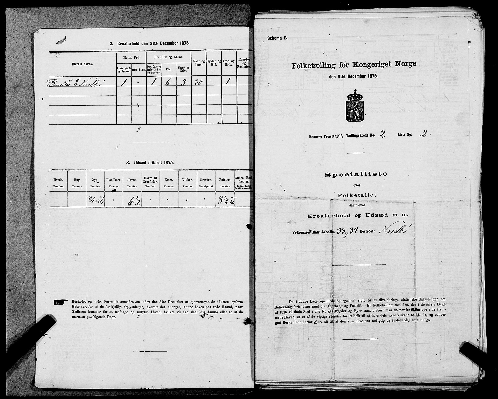 SAST, 1875 census for 1142P Rennesøy, 1875, p. 140