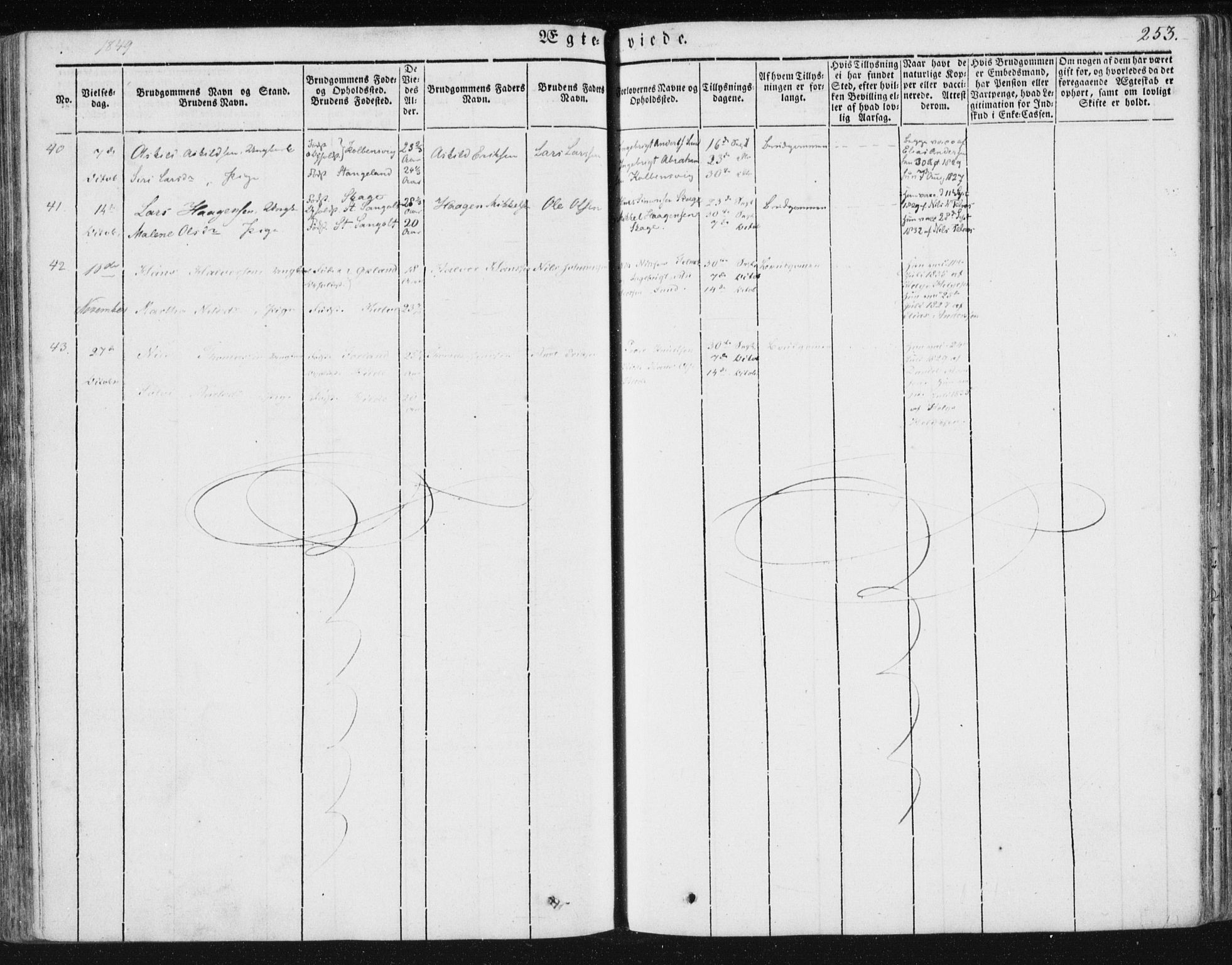 Sund sokneprestembete, AV/SAB-A-99930: Parish register (official) no. A 13, 1835-1849, p. 253