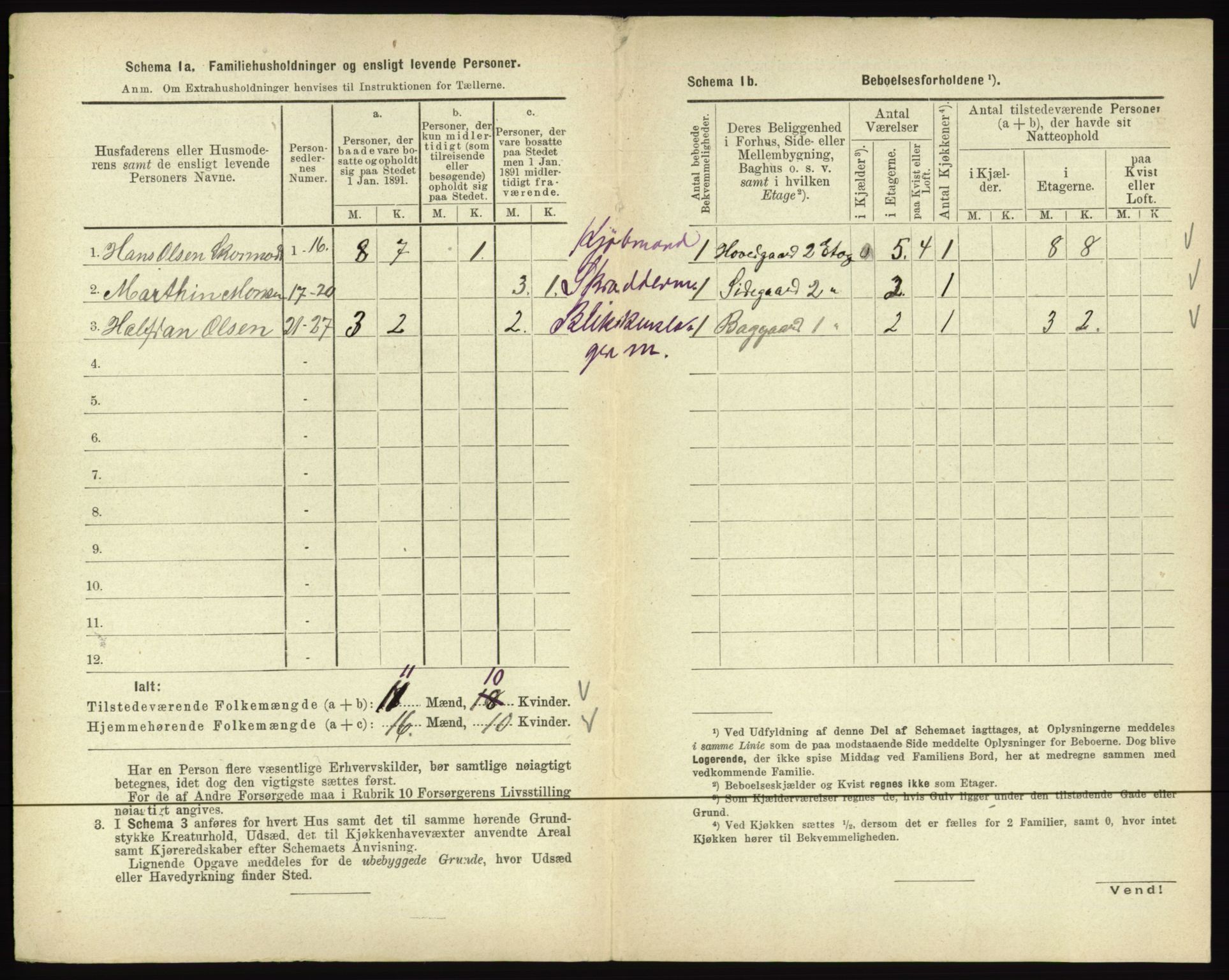 RA, 1891 census for 0502 Gjøvik, 1891, p. 187