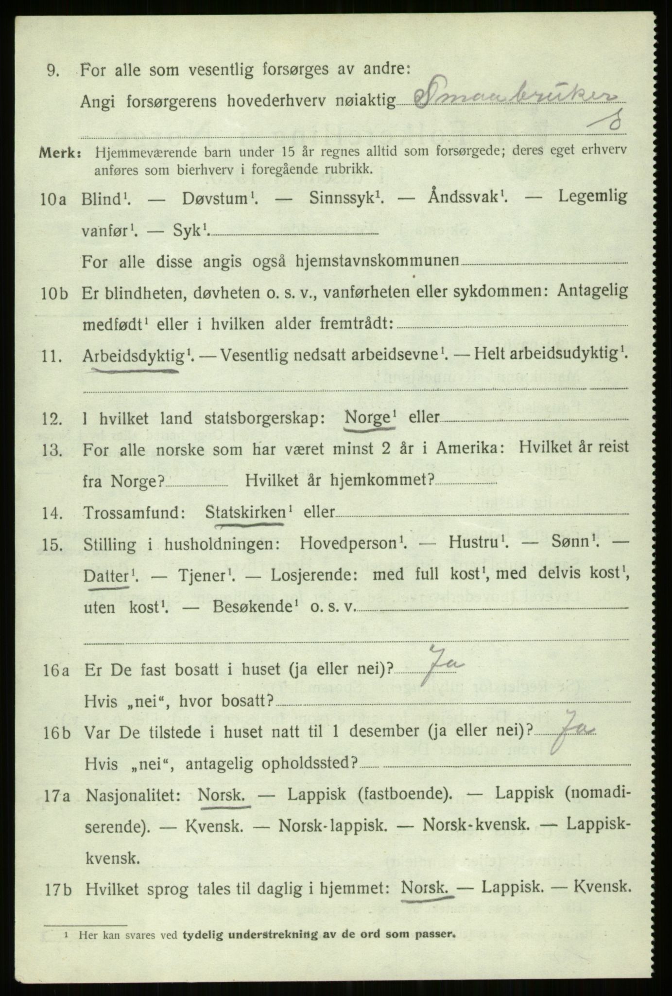 SATØ, 1920 census for Trondenes, 1920, p. 21924