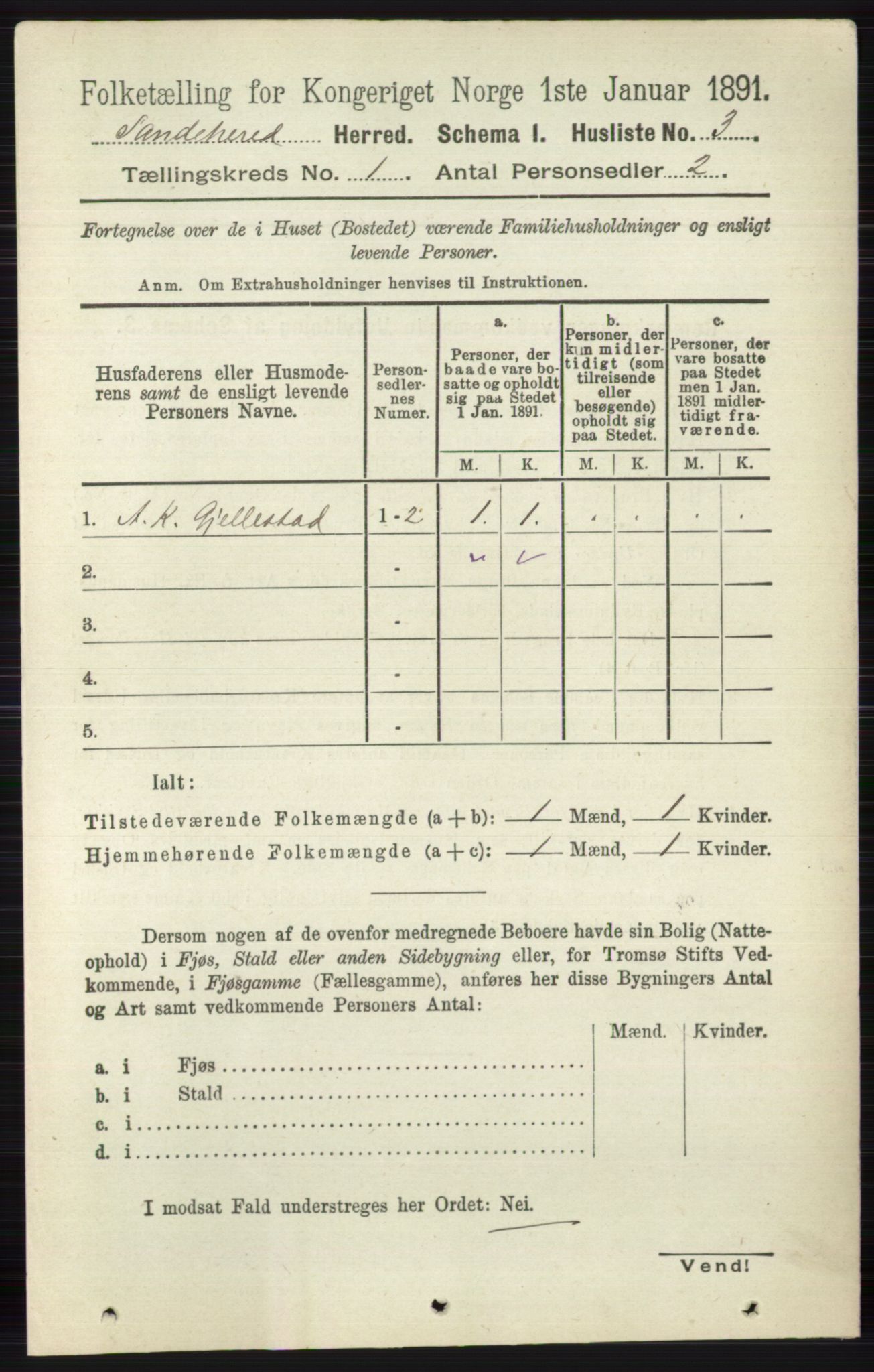 RA, 1891 census for 0724 Sandeherred, 1891, p. 49