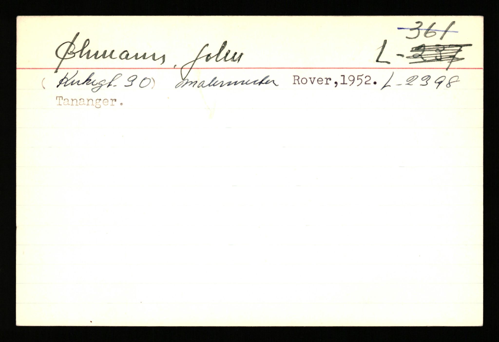 Stavanger trafikkstasjon, SAST/A-101942/0/H/L0043: Viste - Øksendal, 1930-1971, p. 2394