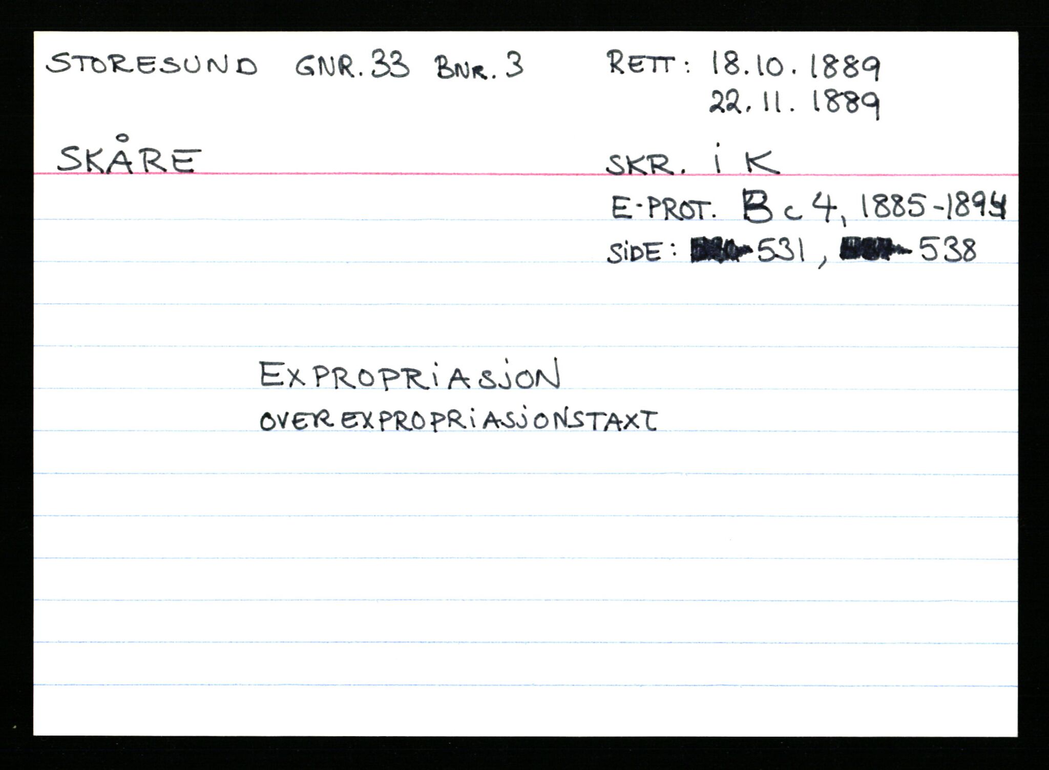Statsarkivet i Stavanger, AV/SAST-A-101971/03/Y/Ym/L0056: Åstedskort sortert etter gårdsnavn: Stokkeland - Sund, 1600-1950, p. 159
