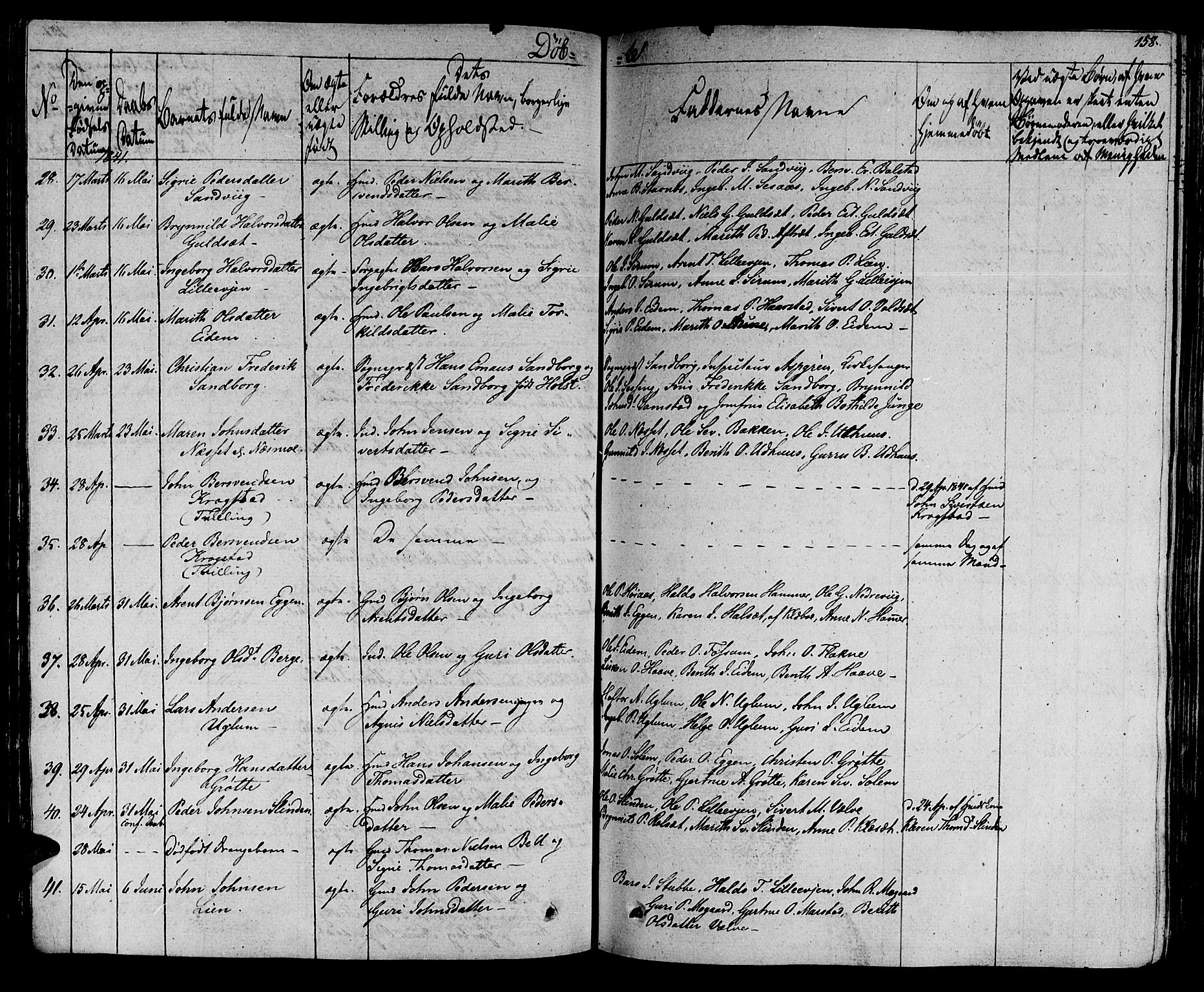 Ministerialprotokoller, klokkerbøker og fødselsregistre - Sør-Trøndelag, SAT/A-1456/695/L1143: Parish register (official) no. 695A05 /1, 1824-1842, p. 158