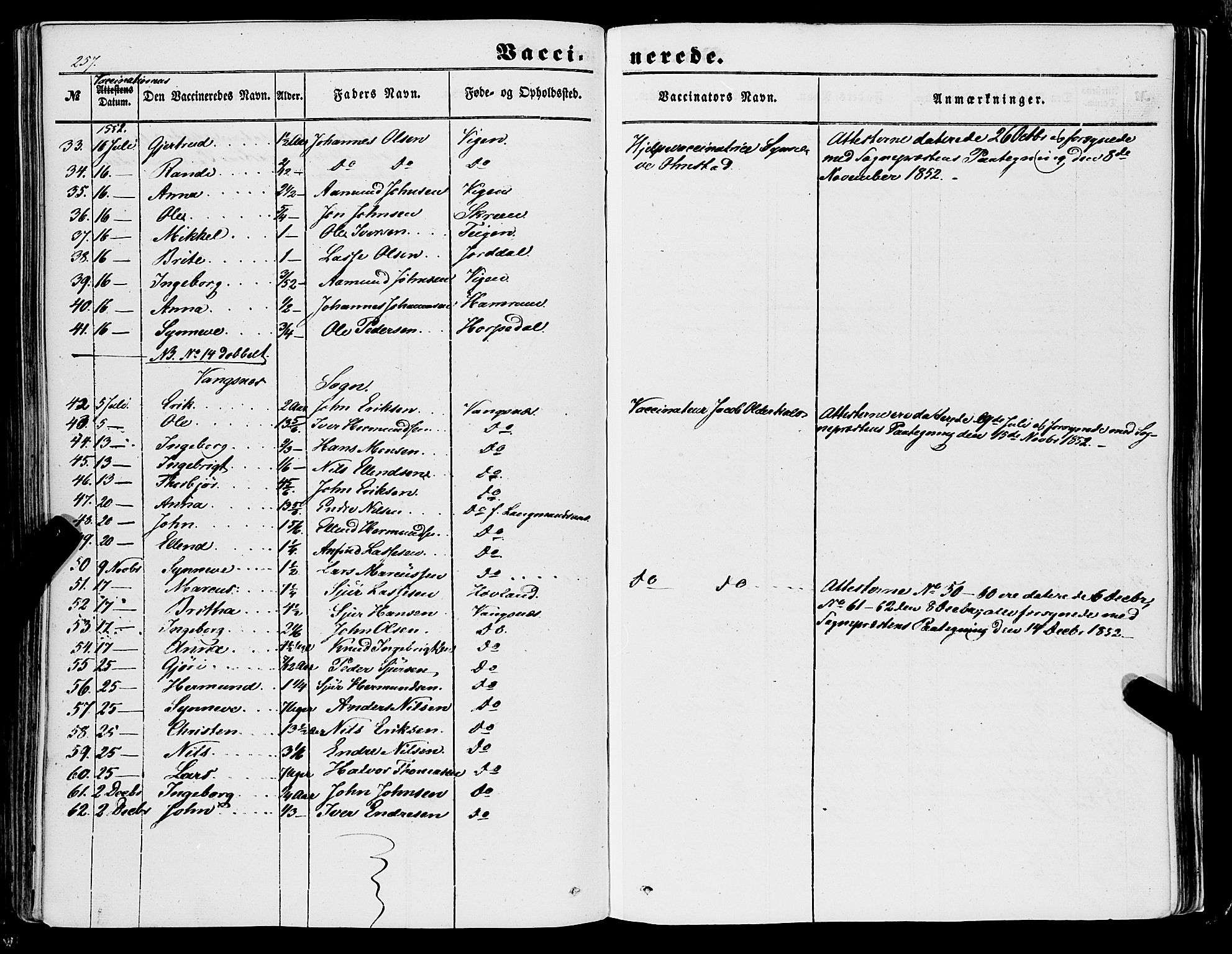 Balestrand sokneprestembete, AV/SAB-A-79601/H/Haa/Haaa/L0002: Parish register (official) no. A 2, 1847-1866, p. 257