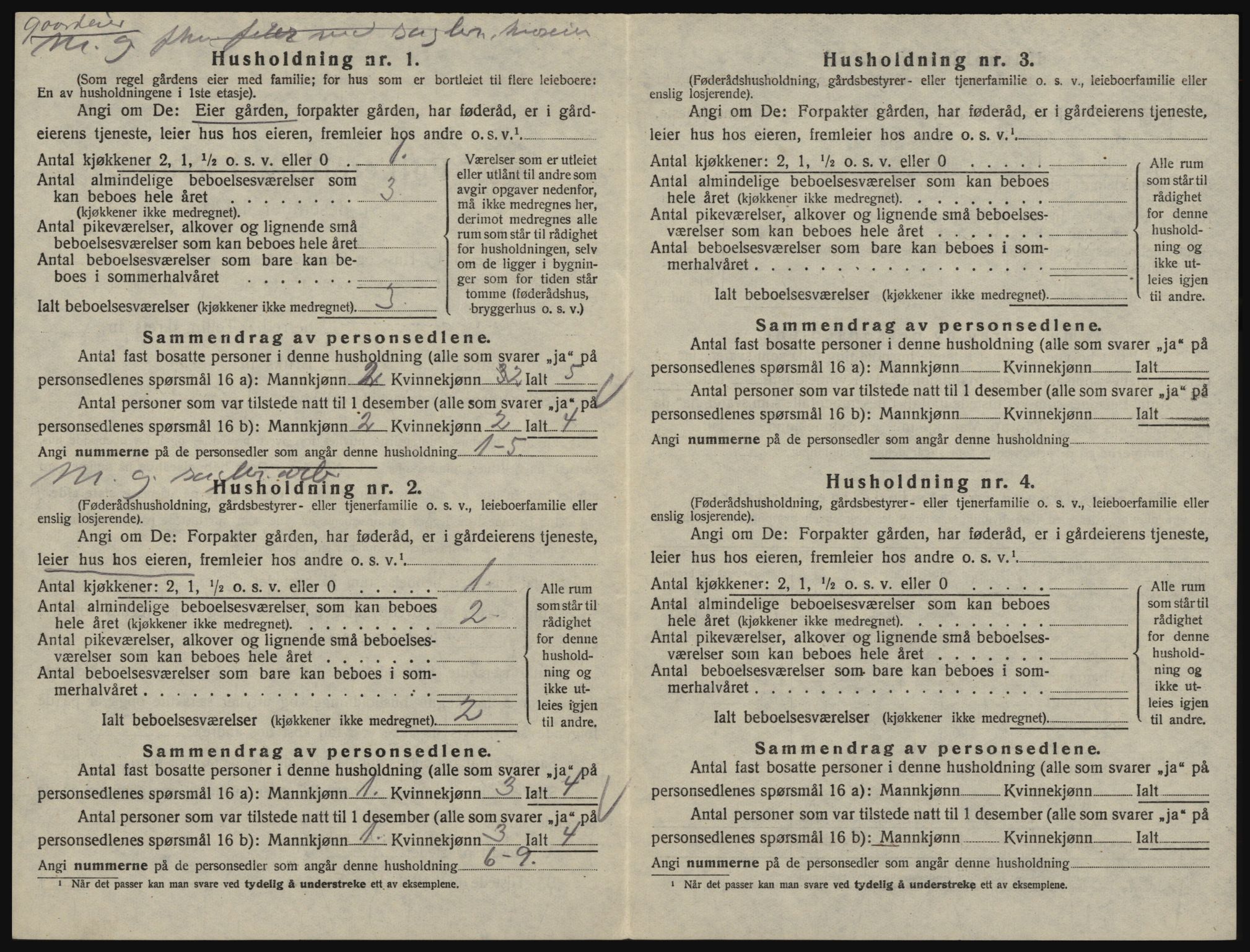 SAO, 1920 census for Glemmen, 1920, p. 500