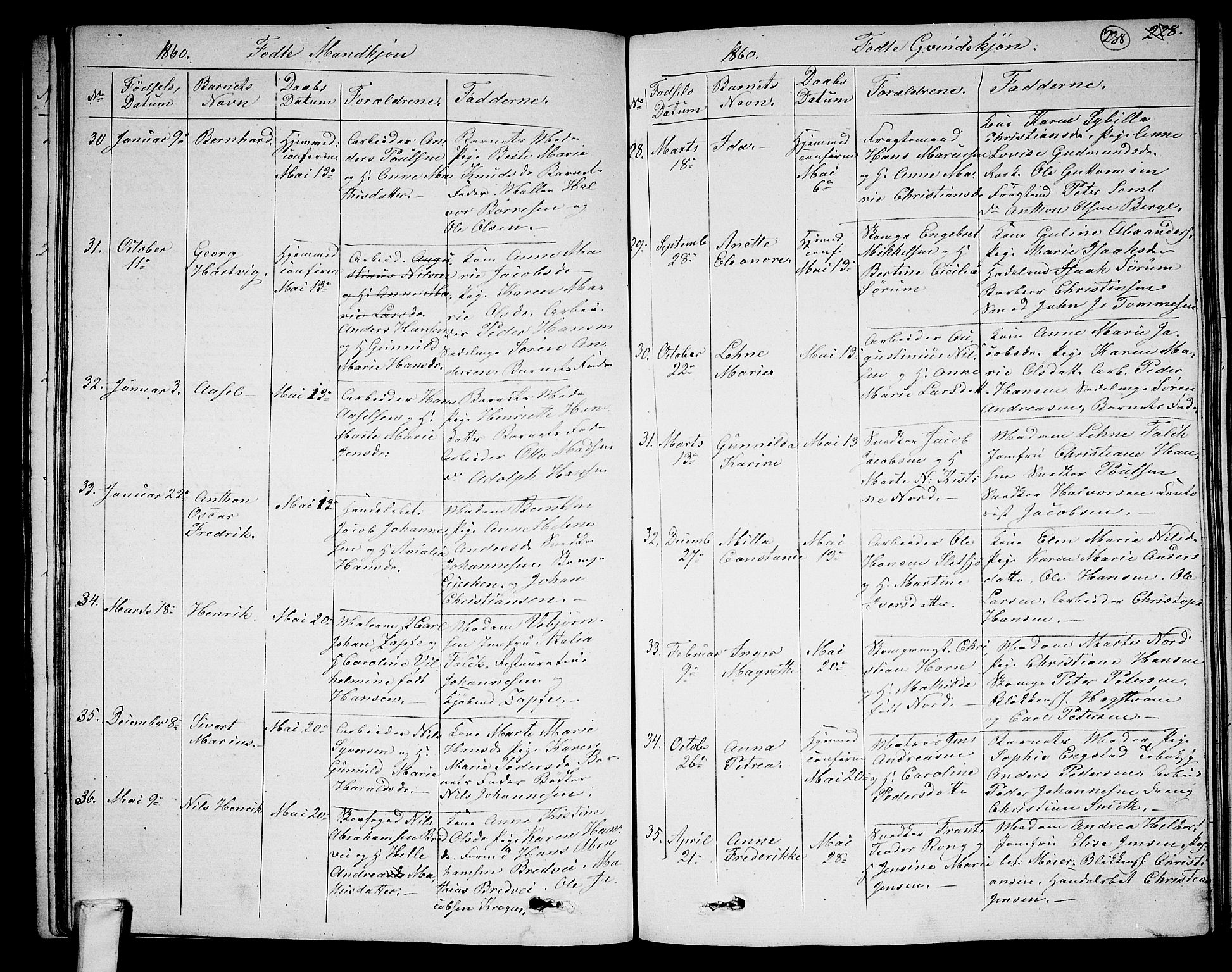 Larvik kirkebøker, SAKO/A-352/G/Ga/L0003a: Parish register (copy) no. I 3A, 1830-1870, p. 238
