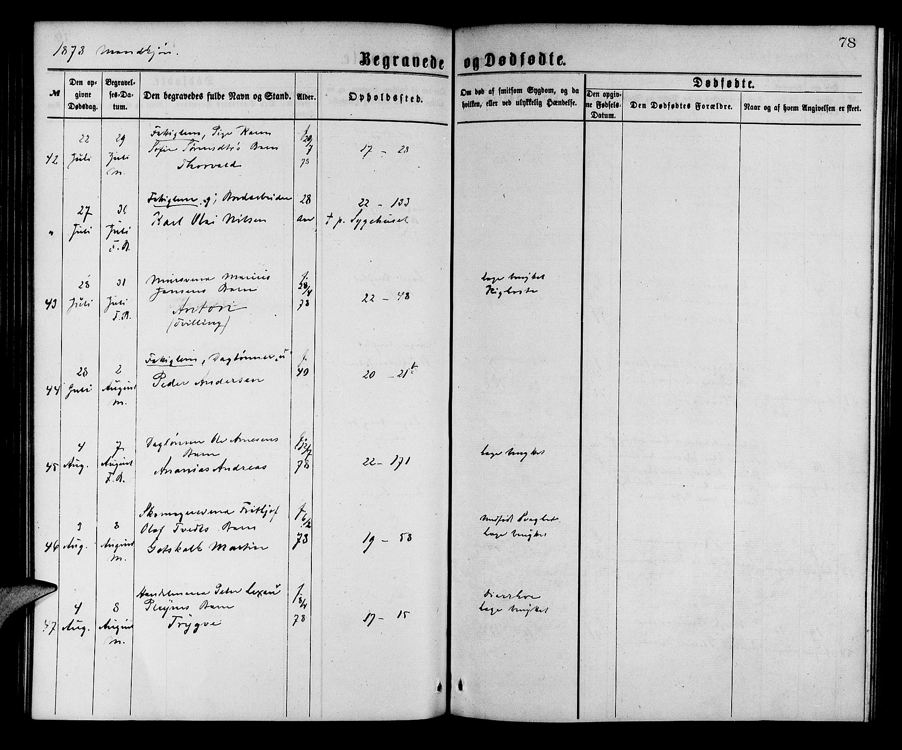 Korskirken sokneprestembete, AV/SAB-A-76101/H/Hab: Parish register (copy) no. E 3, 1871-1883, p. 78