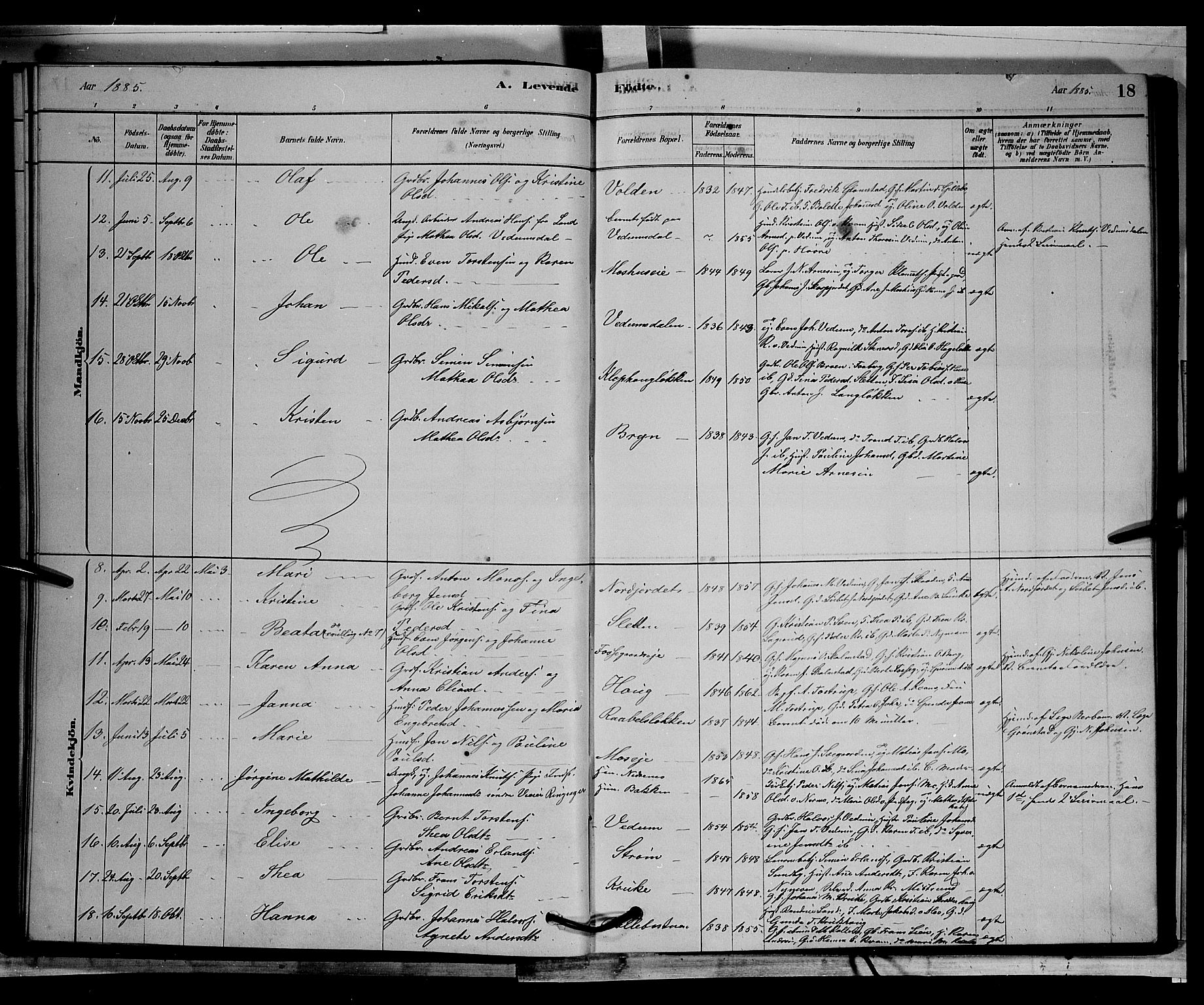 Øyer prestekontor, AV/SAH-PREST-084/H/Ha/Hab/L0002: Parish register (copy) no. 2, 1878-1896, p. 18