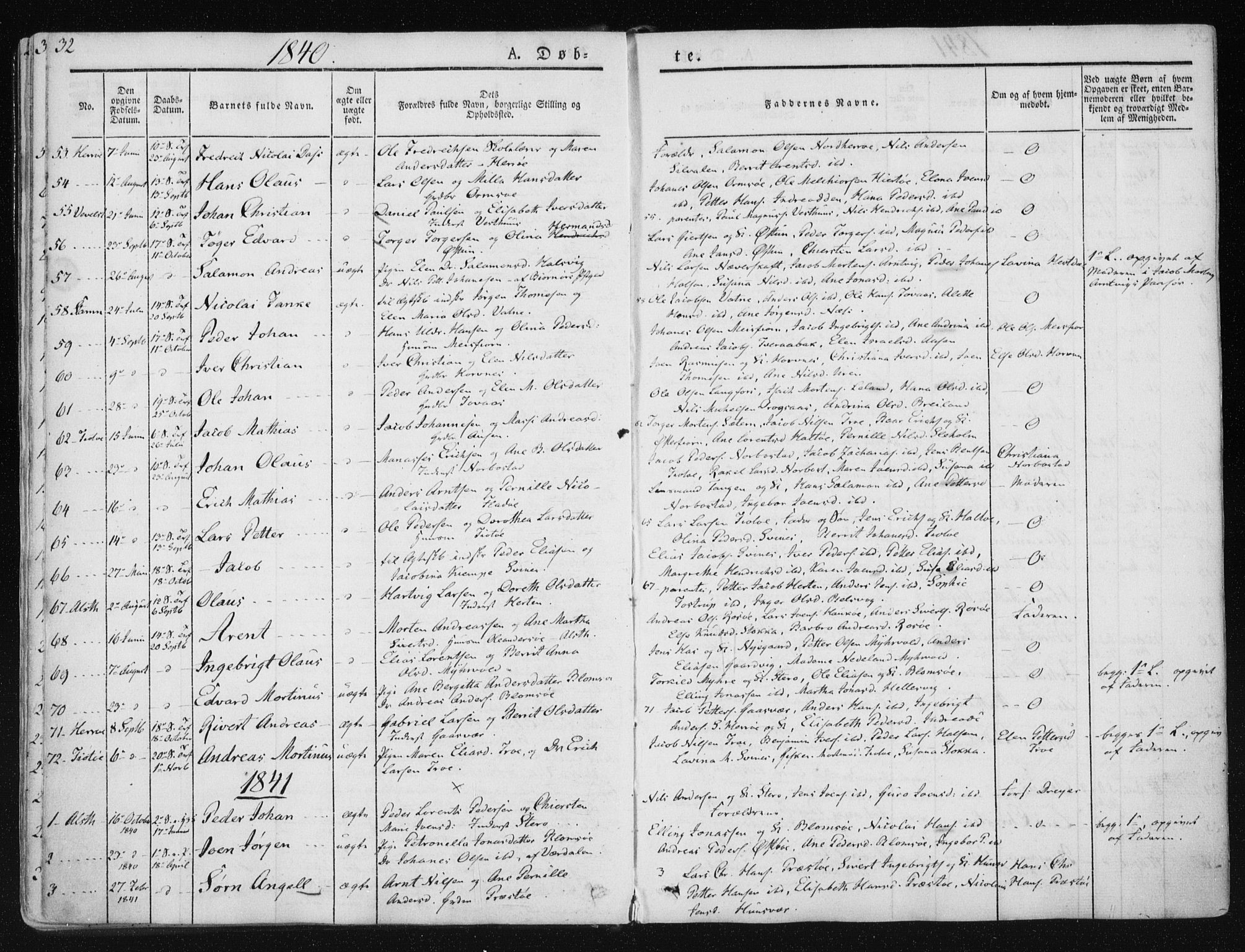 Ministerialprotokoller, klokkerbøker og fødselsregistre - Nordland, SAT/A-1459/830/L0446: Parish register (official) no. 830A10, 1831-1865, p. 32