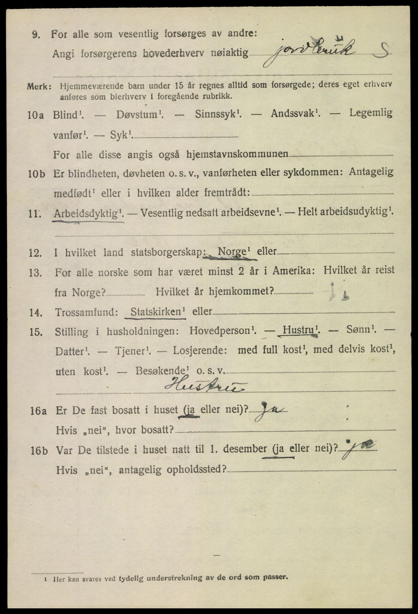 SAH, 1920 census for Øystre Slidre, 1920, p. 4764