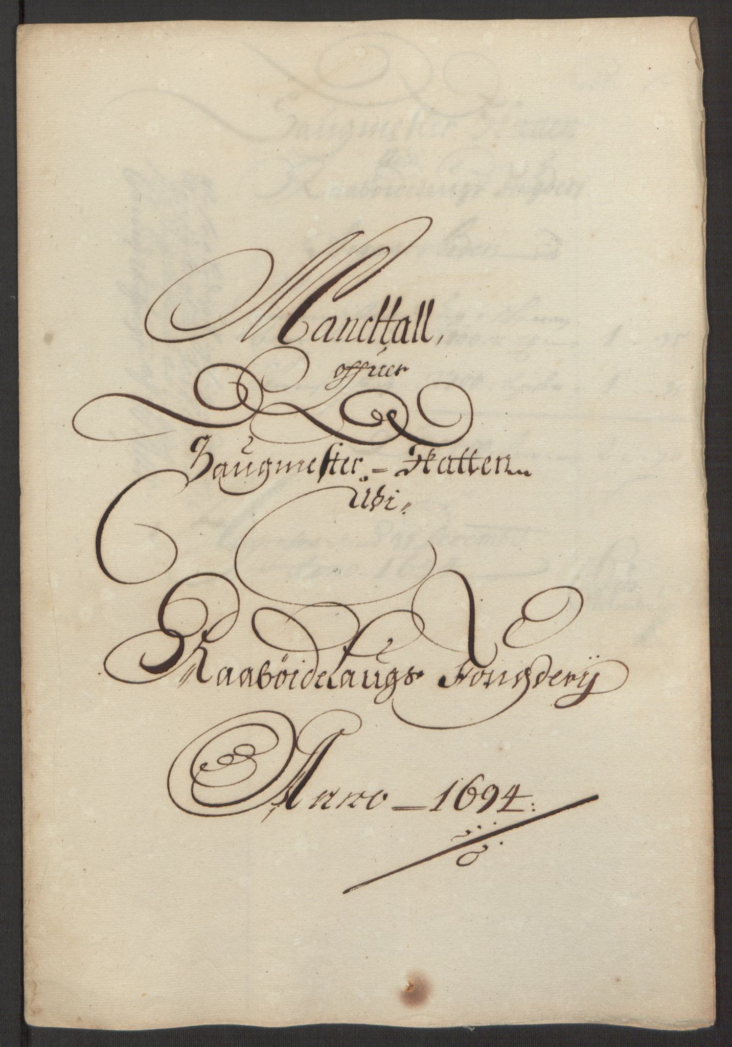 Rentekammeret inntil 1814, Reviderte regnskaper, Fogderegnskap, RA/EA-4092/R40/L2444: Fogderegnskap Råbyggelag, 1693-1696, p. 110