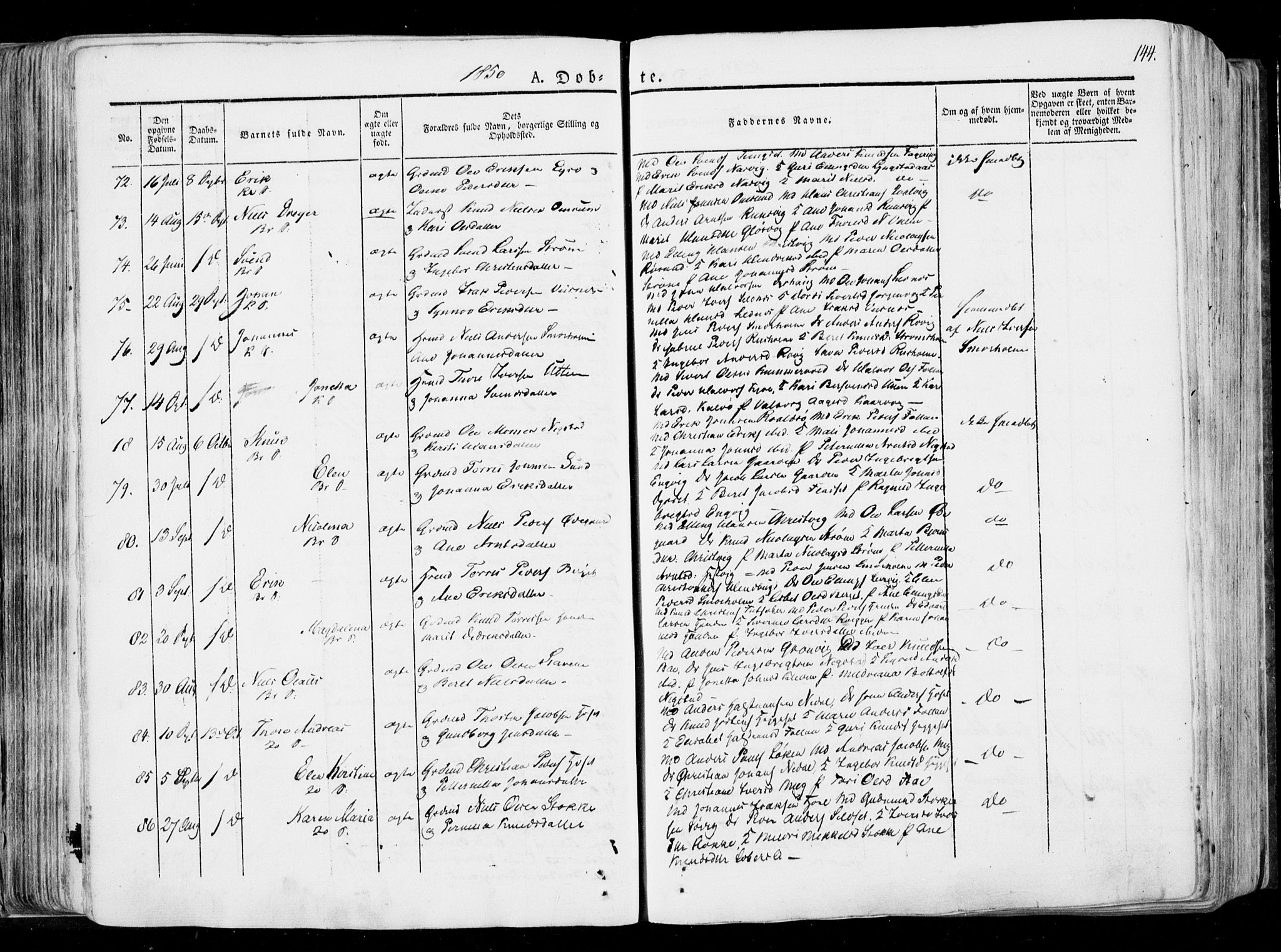 Ministerialprotokoller, klokkerbøker og fødselsregistre - Møre og Romsdal, AV/SAT-A-1454/568/L0803: Parish register (official) no. 568A10, 1830-1853, p. 144