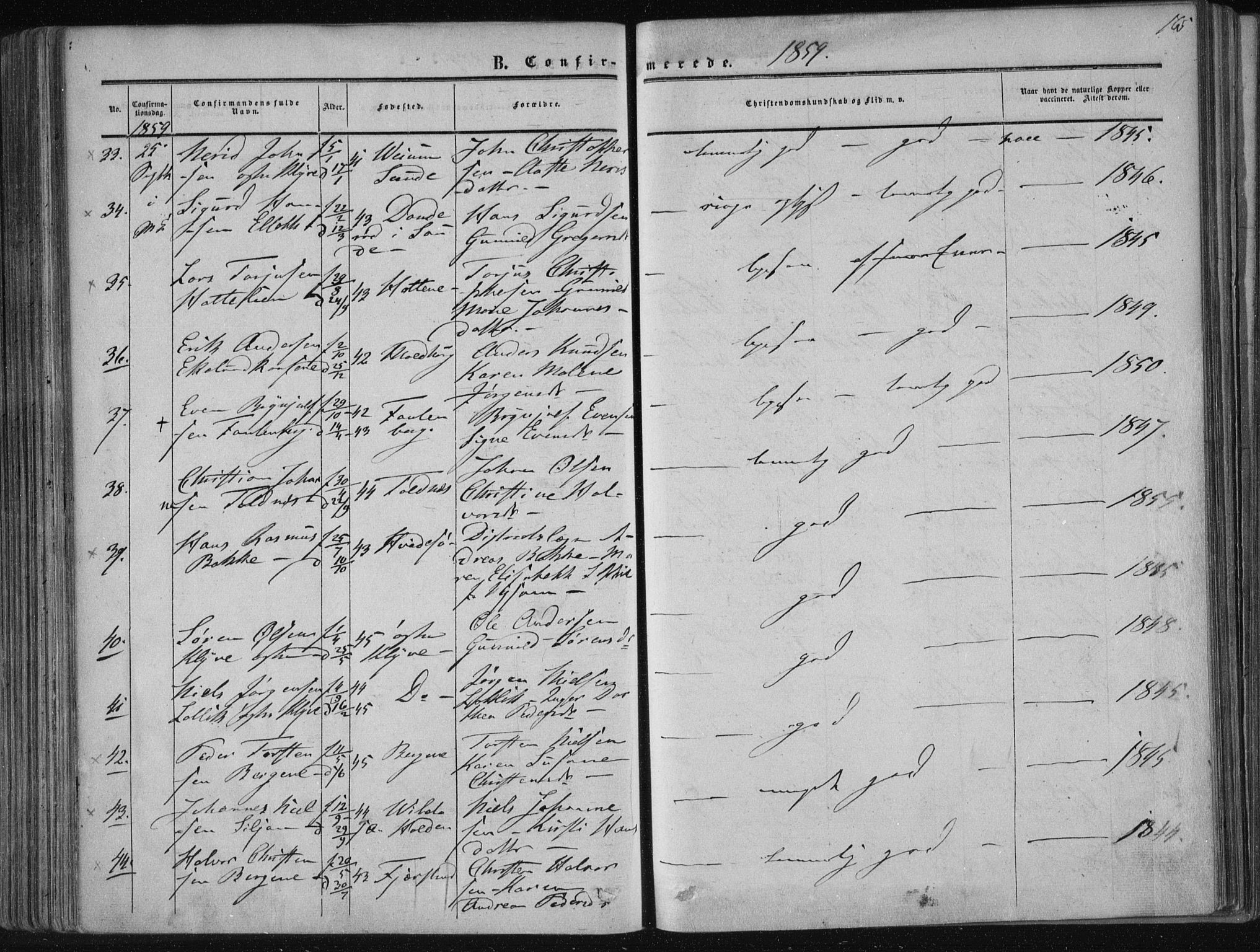 Solum kirkebøker, AV/SAKO-A-306/F/Fa/L0007: Parish register (official) no. I 7, 1856-1864, p. 165