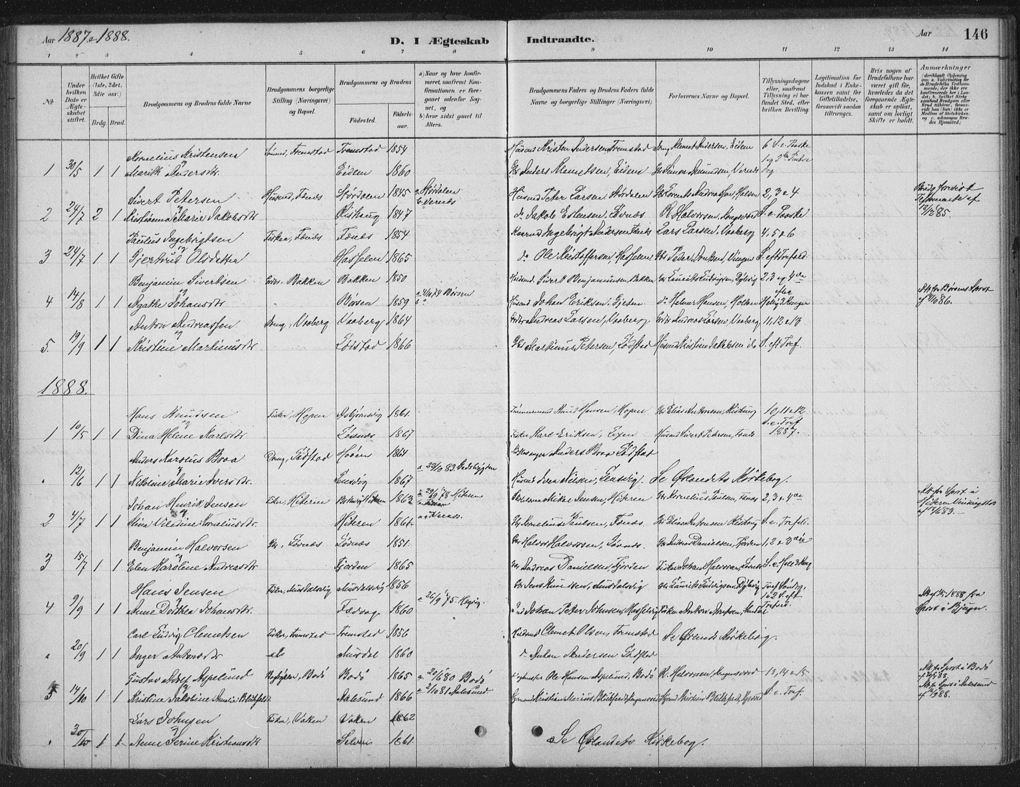 Ministerialprotokoller, klokkerbøker og fødselsregistre - Sør-Trøndelag, AV/SAT-A-1456/662/L0755: Parish register (official) no. 662A01, 1879-1905, p. 146